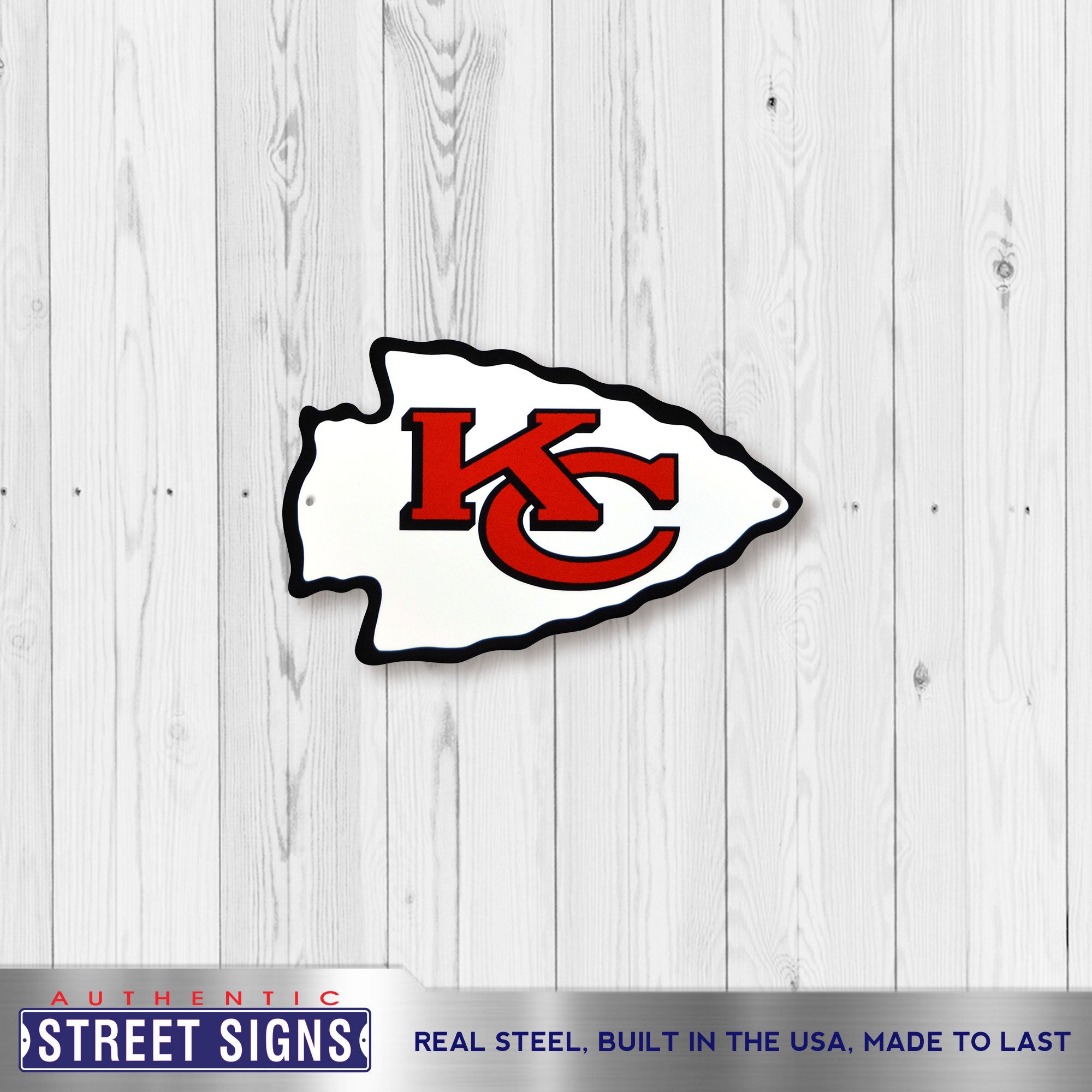 Kansas City Chiefs 12" Spirit Size Steel Laser Cut Sign
