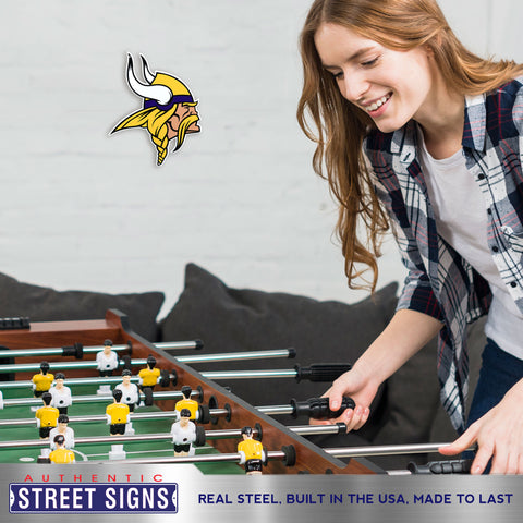 Authentic Street Signs Minnesota Vikings Steel Logo Sign