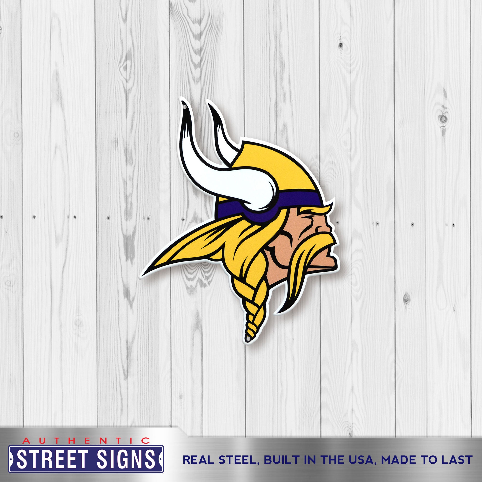 Minnesota Vikings 12" Spirit Size Steel Laser Cut Sign