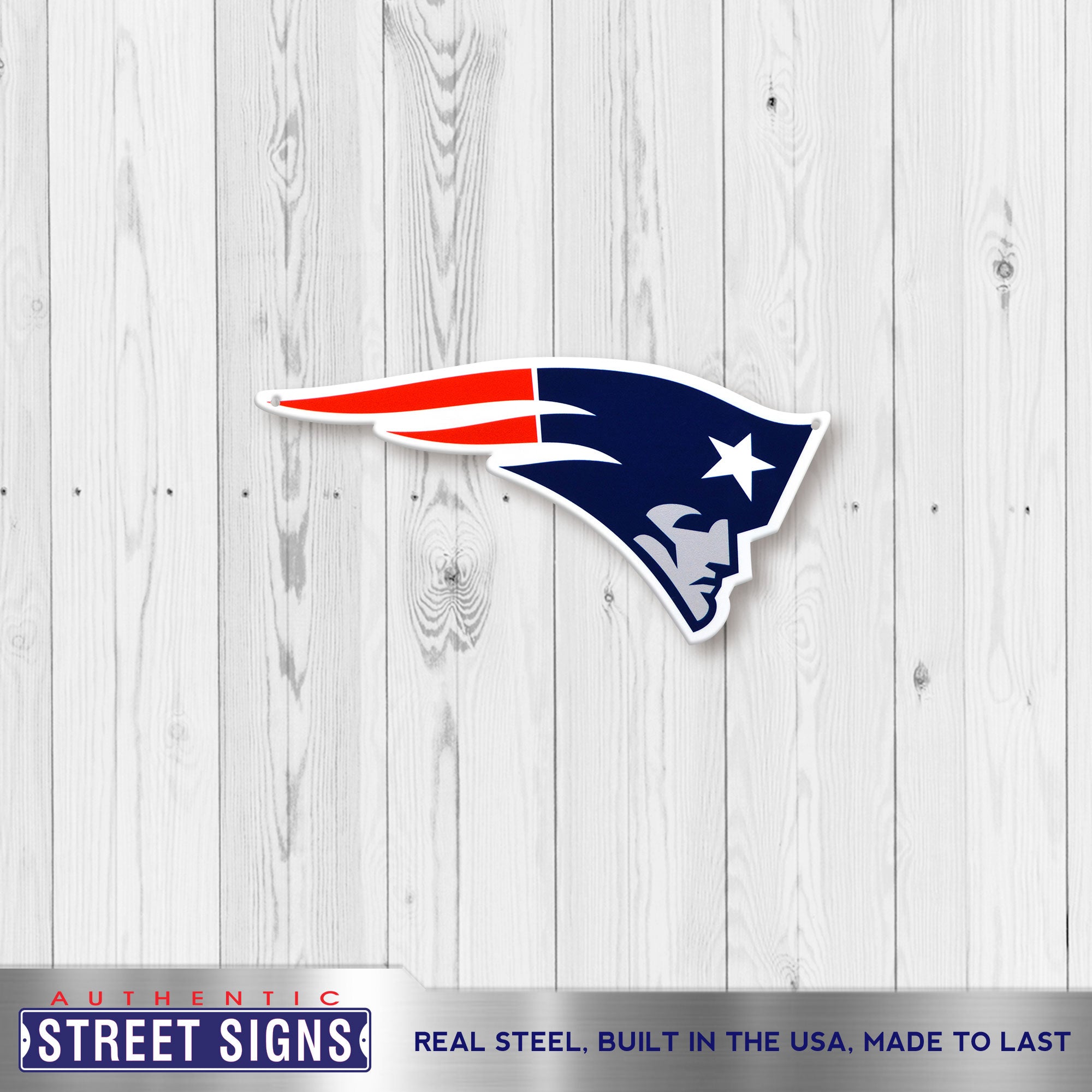 New England Patriots 12" Spirit Size Steel Laser Cut Sign