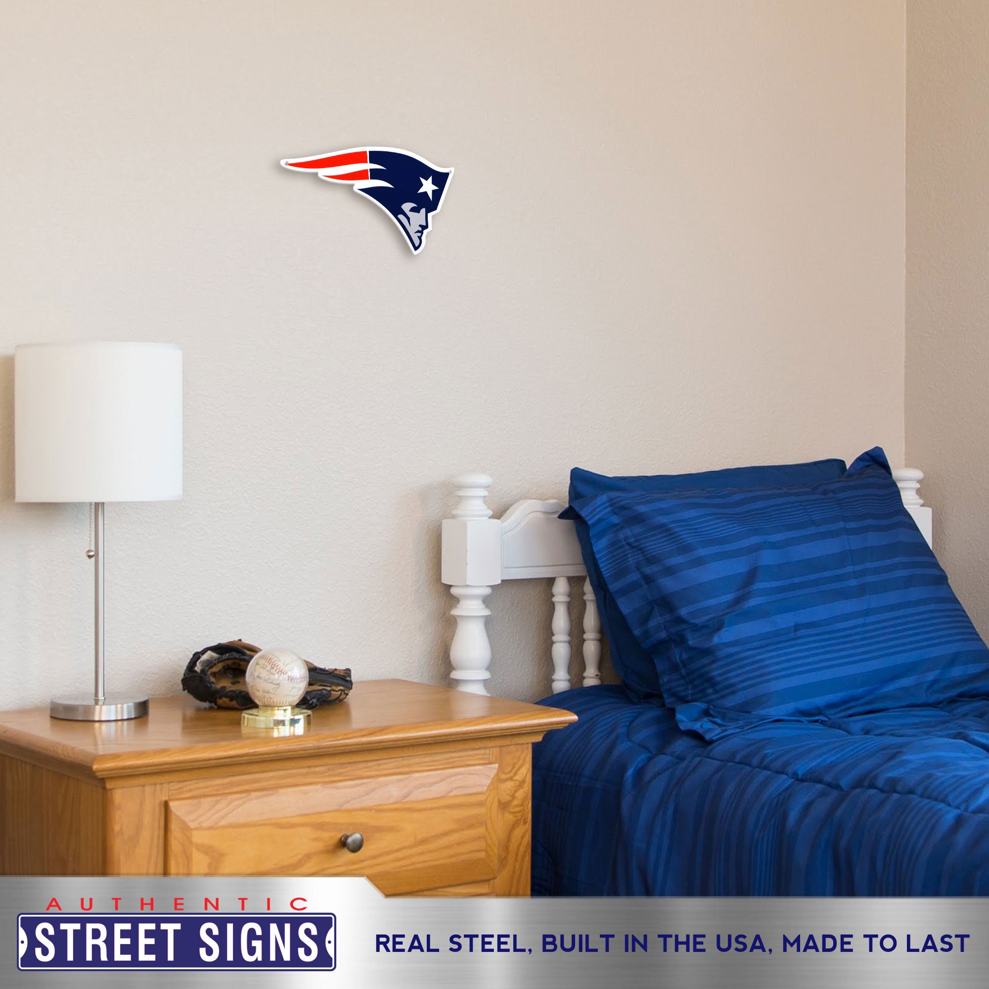 New England Patriots 12" Spirit Size Steel Laser Cut Sign