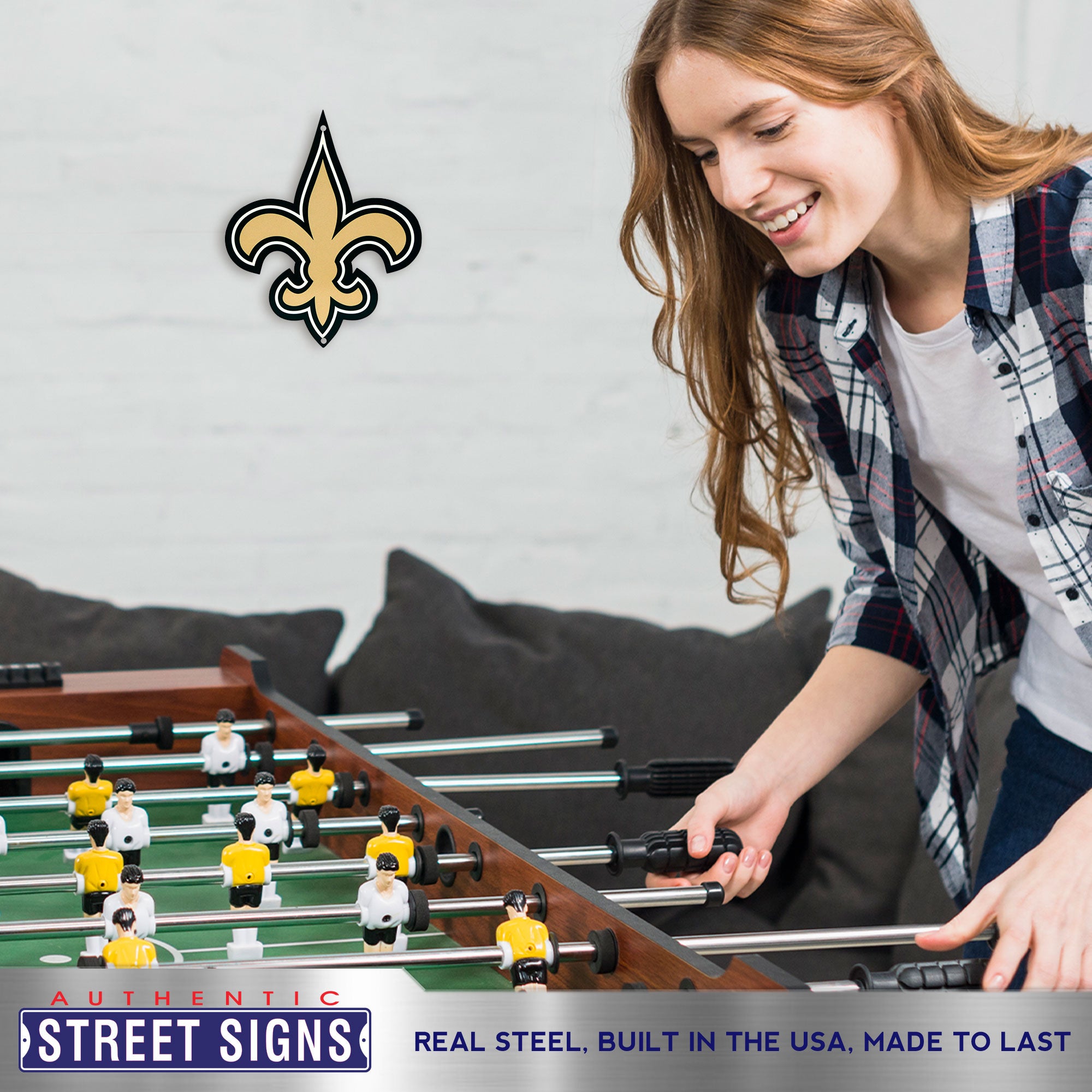 New Orleans Saints 12" Spirit Size Steel Laser Cut Sign