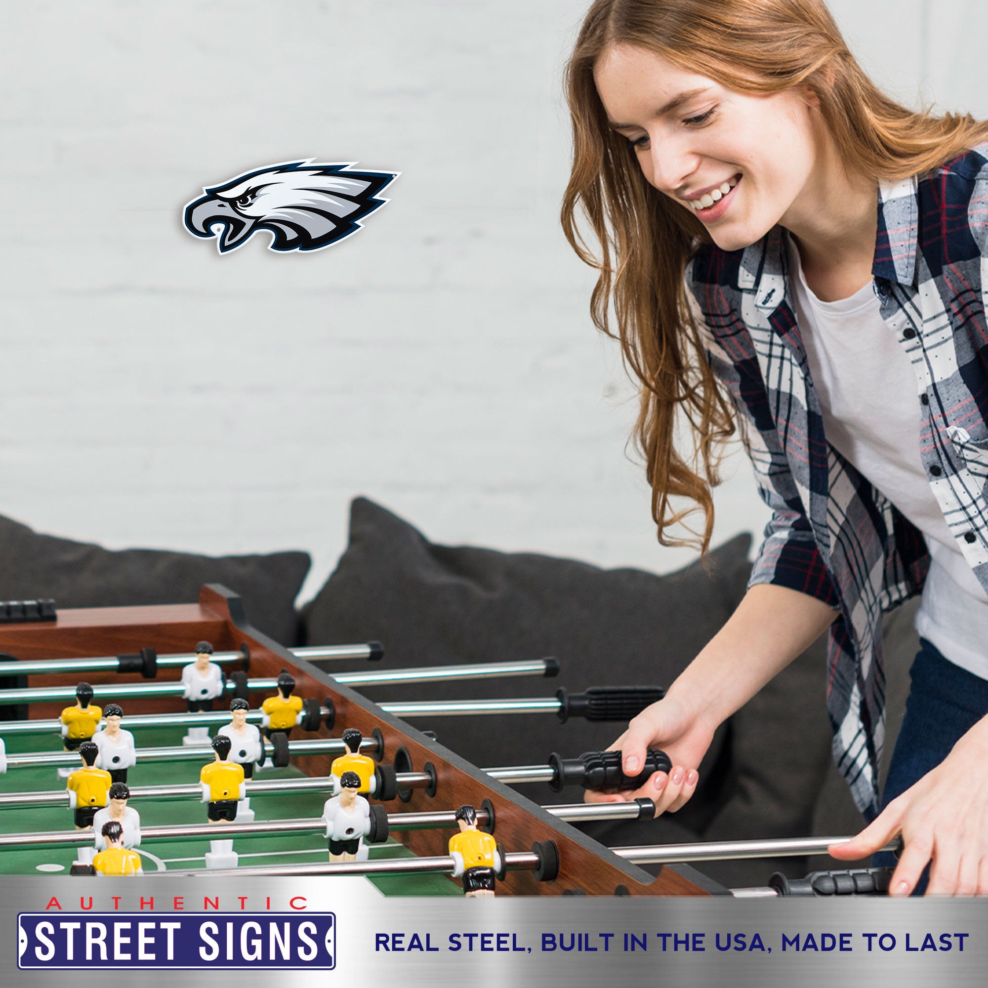 Philadelphia Eagles 12" Spirit Size Steel Laser Cut Sign