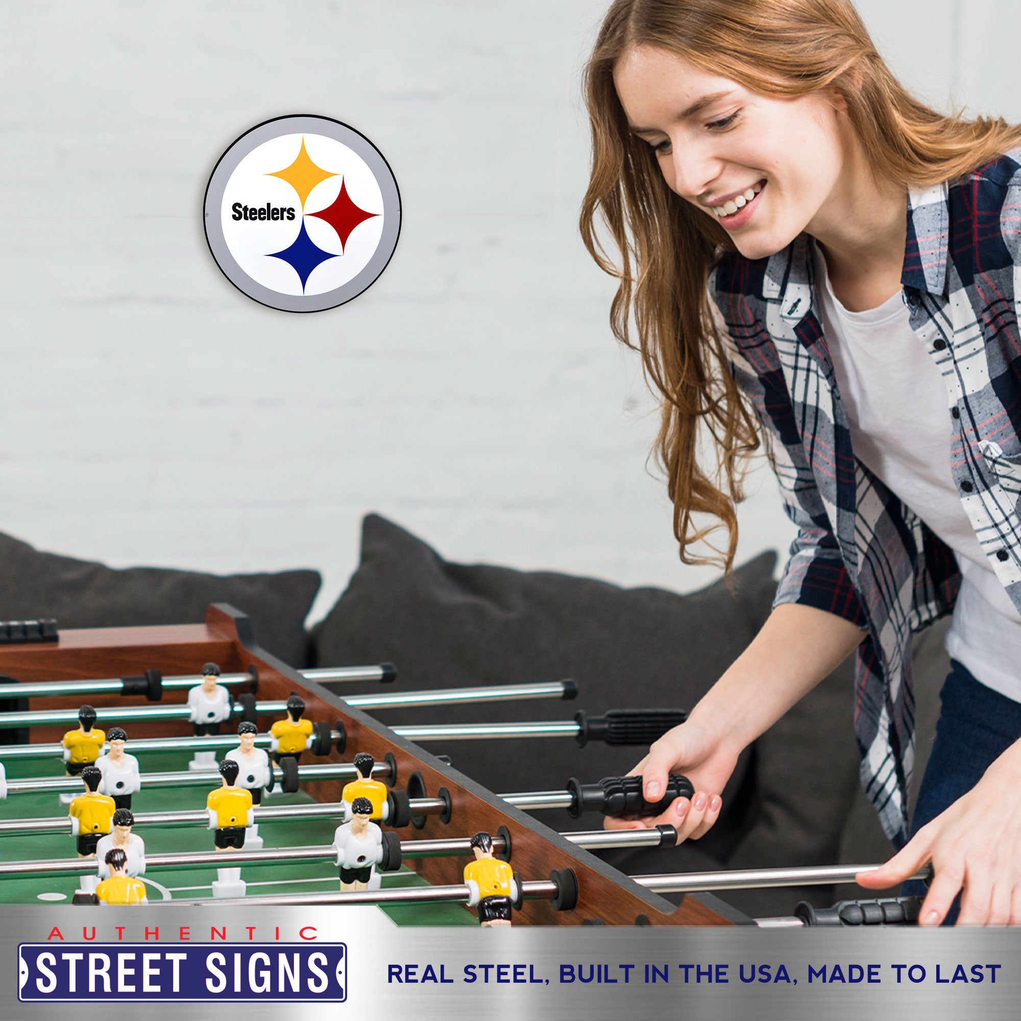 Pittsburgh Steelers 12" Spirit Size Steel Laser Cut Sign