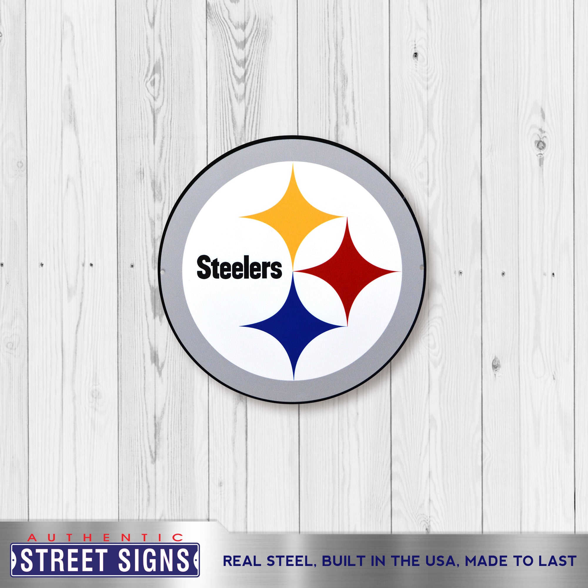 Pittsburgh Steelers 12" Spirit Size Steel Laser Cut Sign