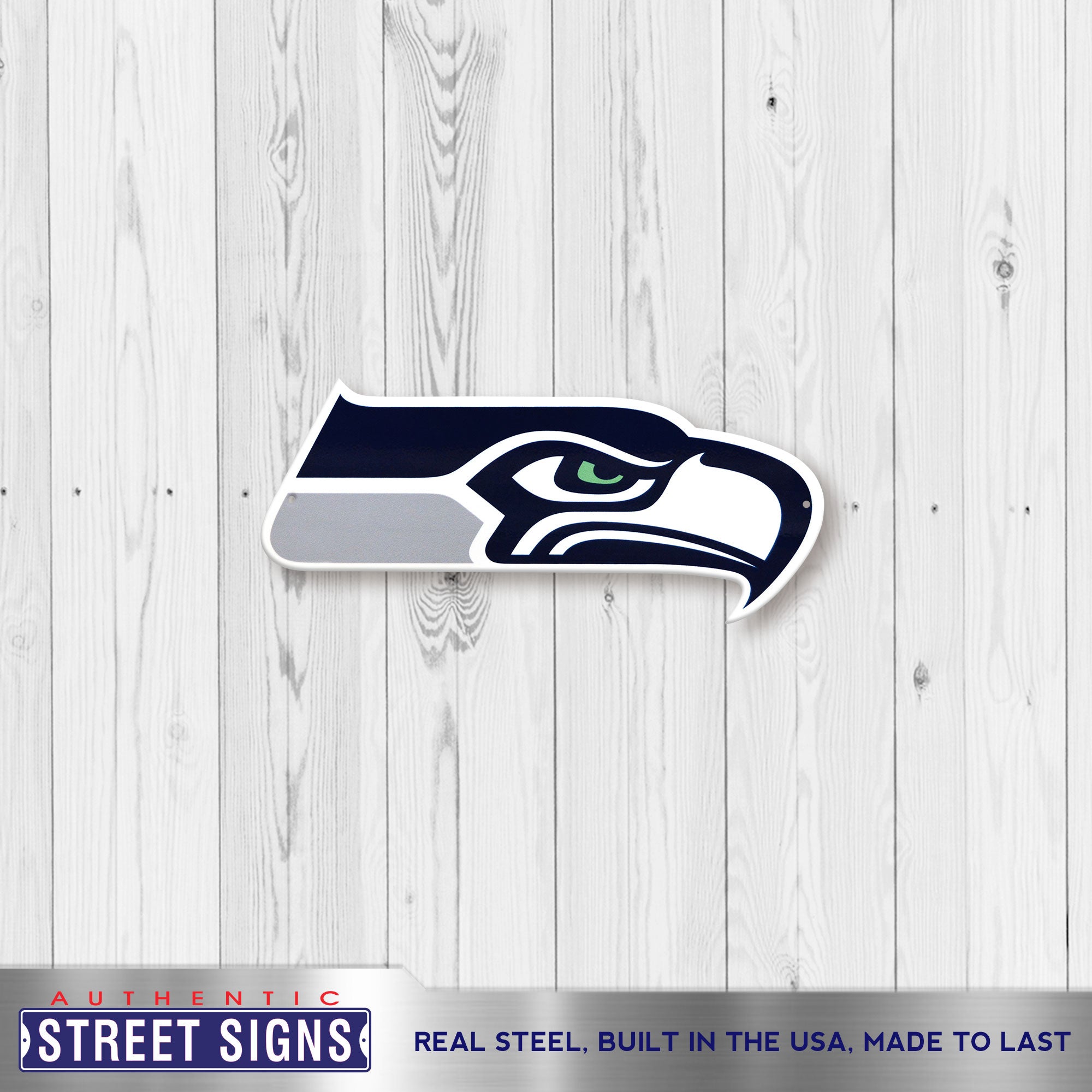 Seattle Seahawks 12" Spirit Size Steel Laser Cut Sign