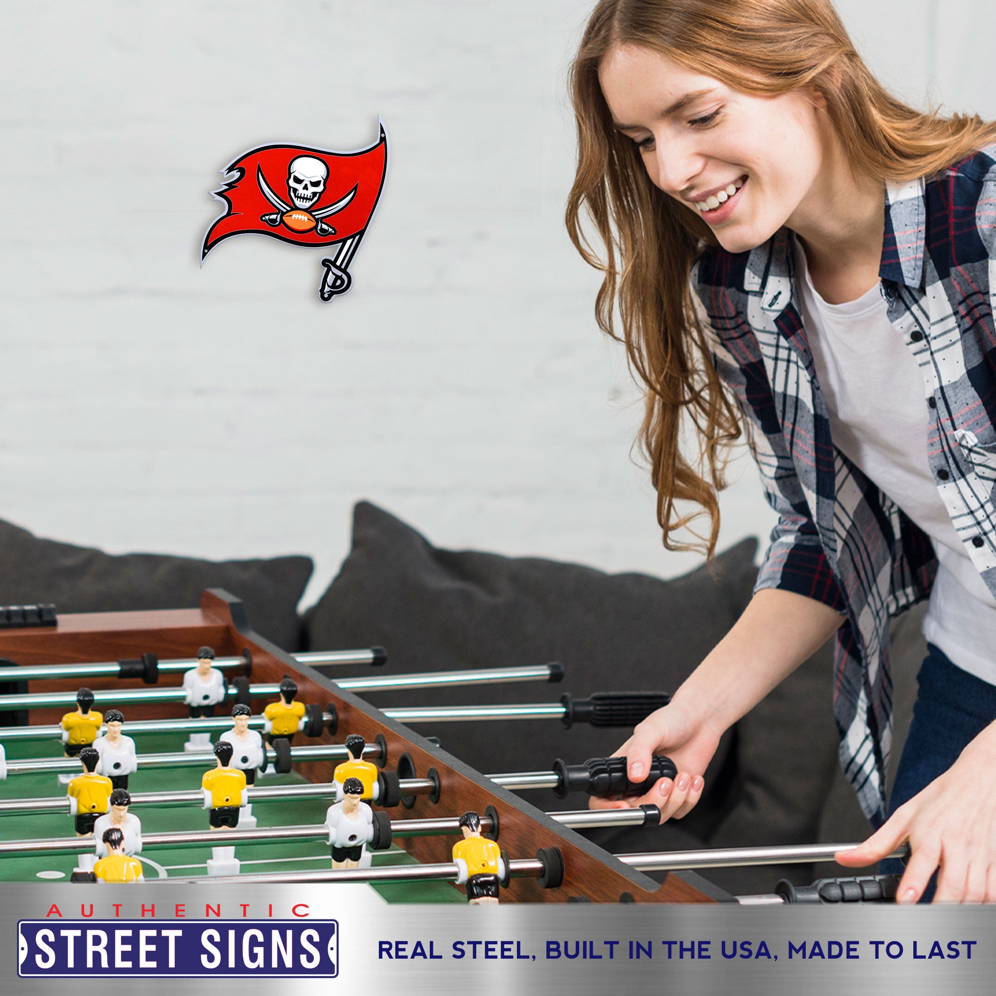 Tampa Bay Buccaneers 12" Spirit Size Steel Laser Cut Sign
