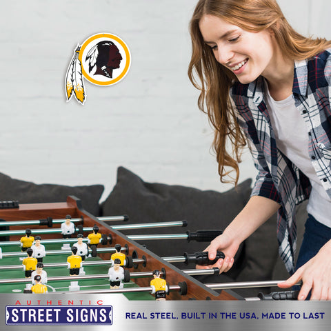 Washington Redskins 12 Spirit Size Steel Laser Cut Sign –  authenticstreetsigns