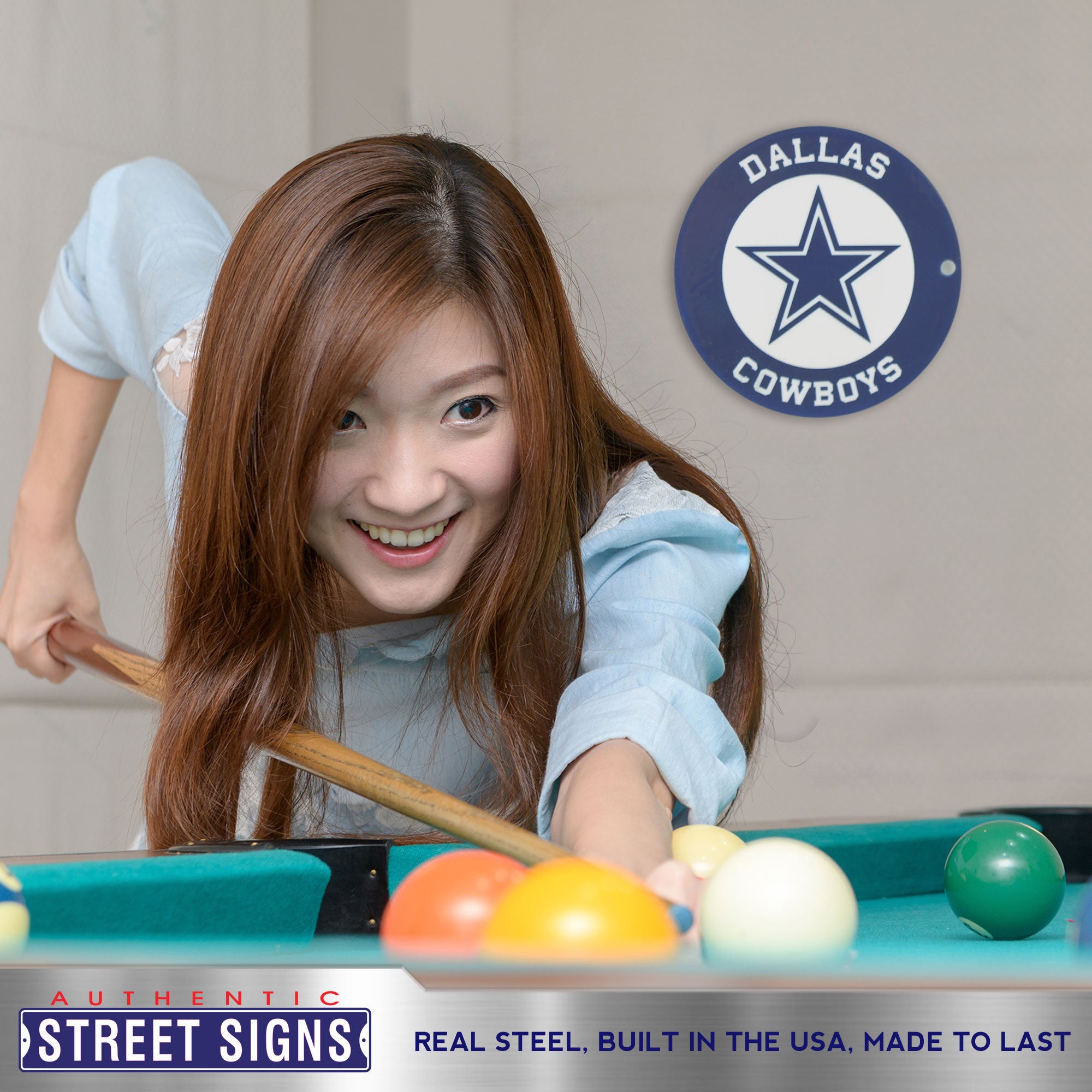 Dallas Cowboys - Circle Logo 12" Spirit Size Steel Laser Cut Sign