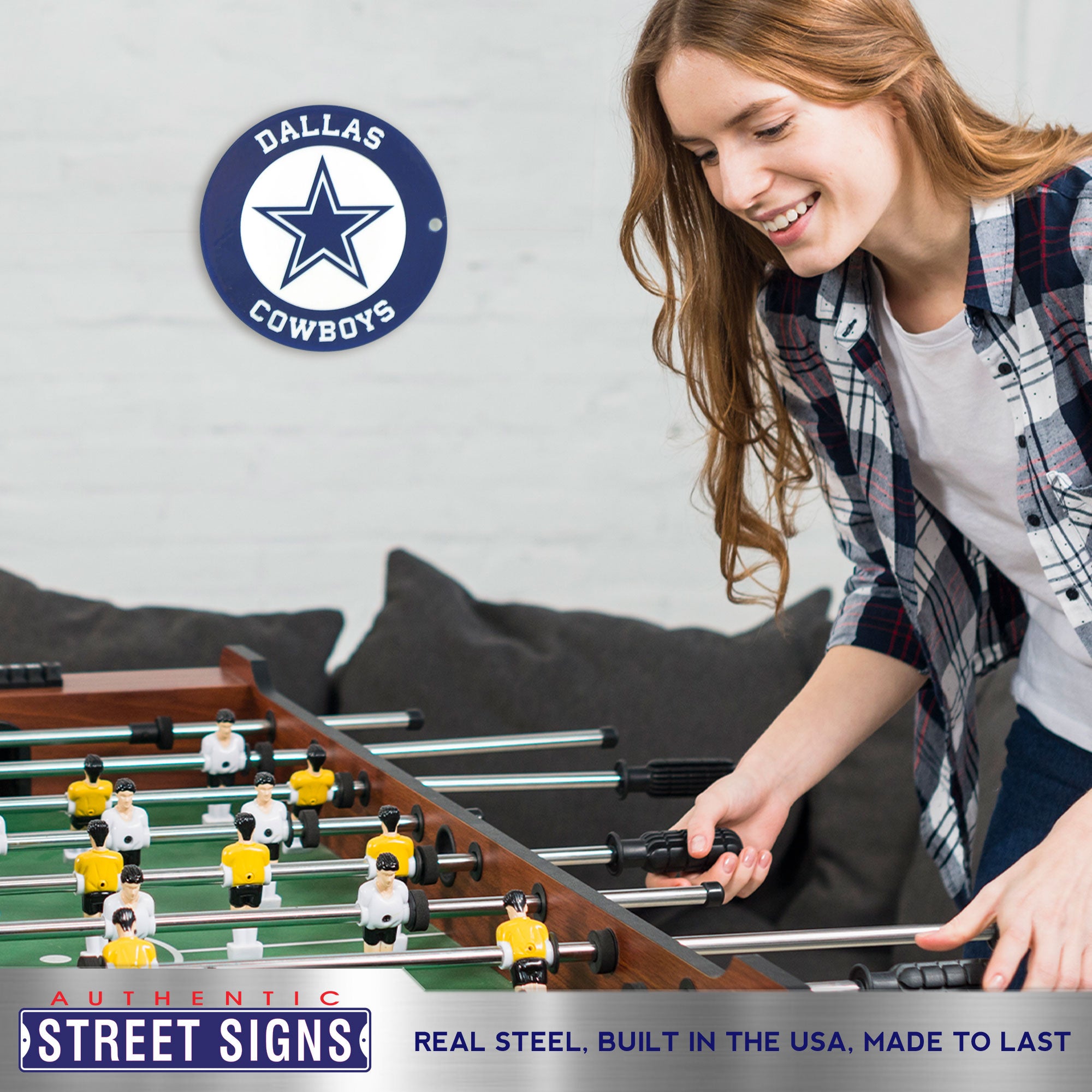 Dallas Cowboys - Circle Logo 12" Spirit Size Steel Laser Cut Sign