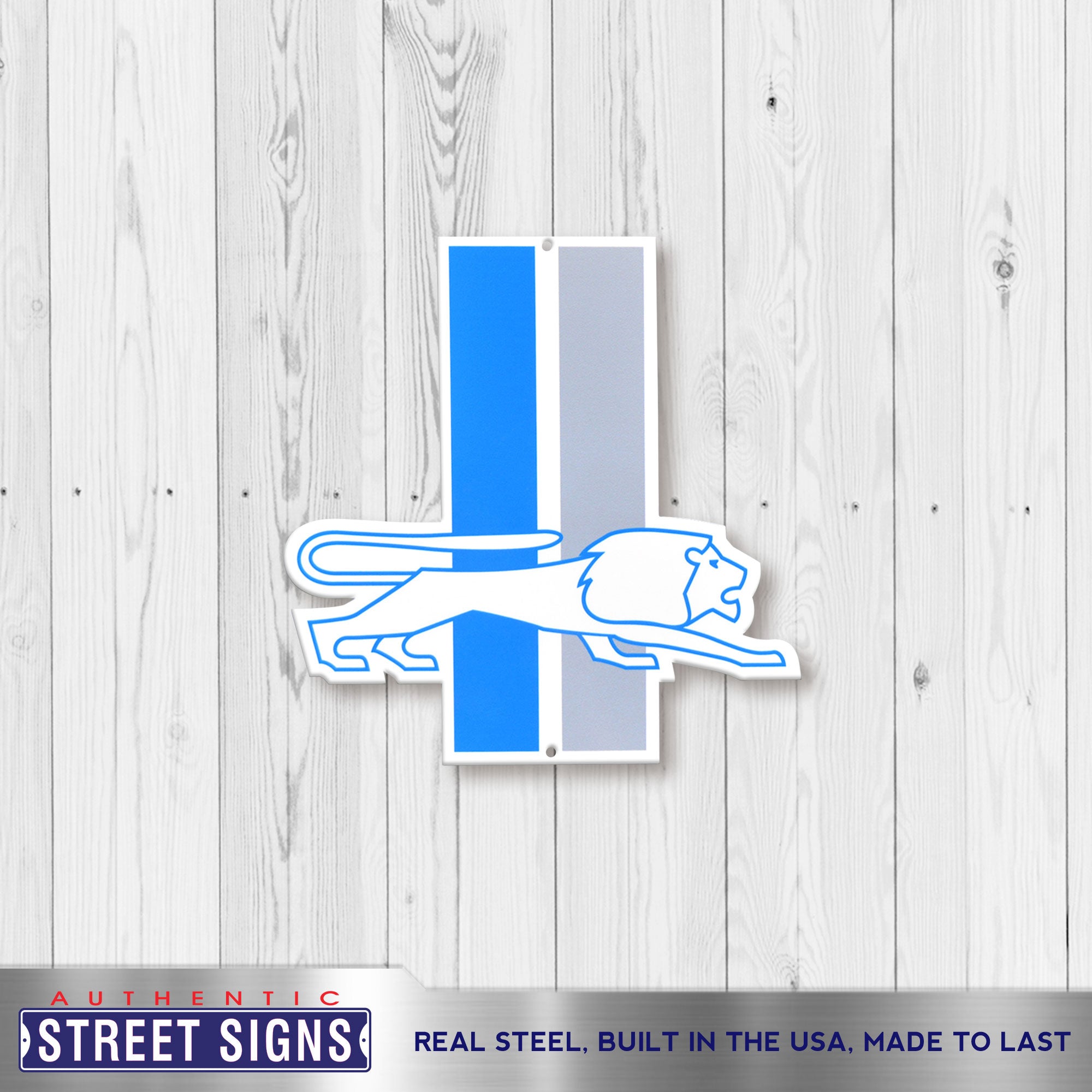 Detroit Lions - Retro Logo 12" Spirit Size Steel Laser Cut Sign