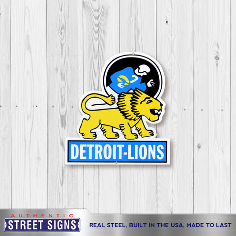 : Party Animal NFL Detroit Lions Embossed Metal Sign