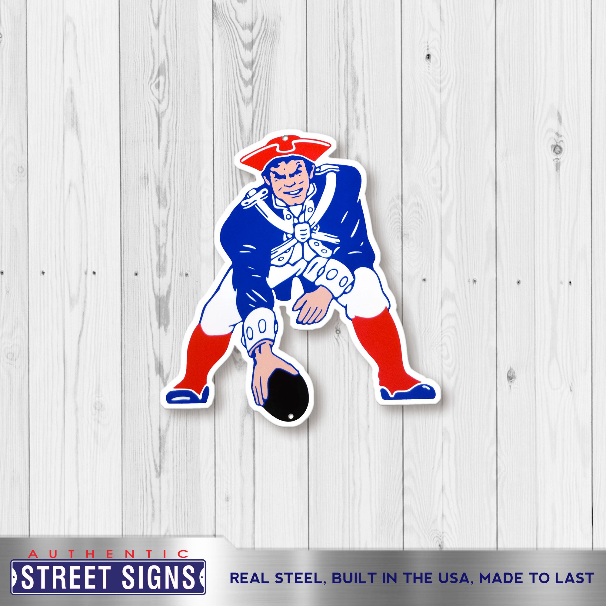 New England Patriots - Vintage Logo 12" Spirit Size Steel Laser Cut Sign