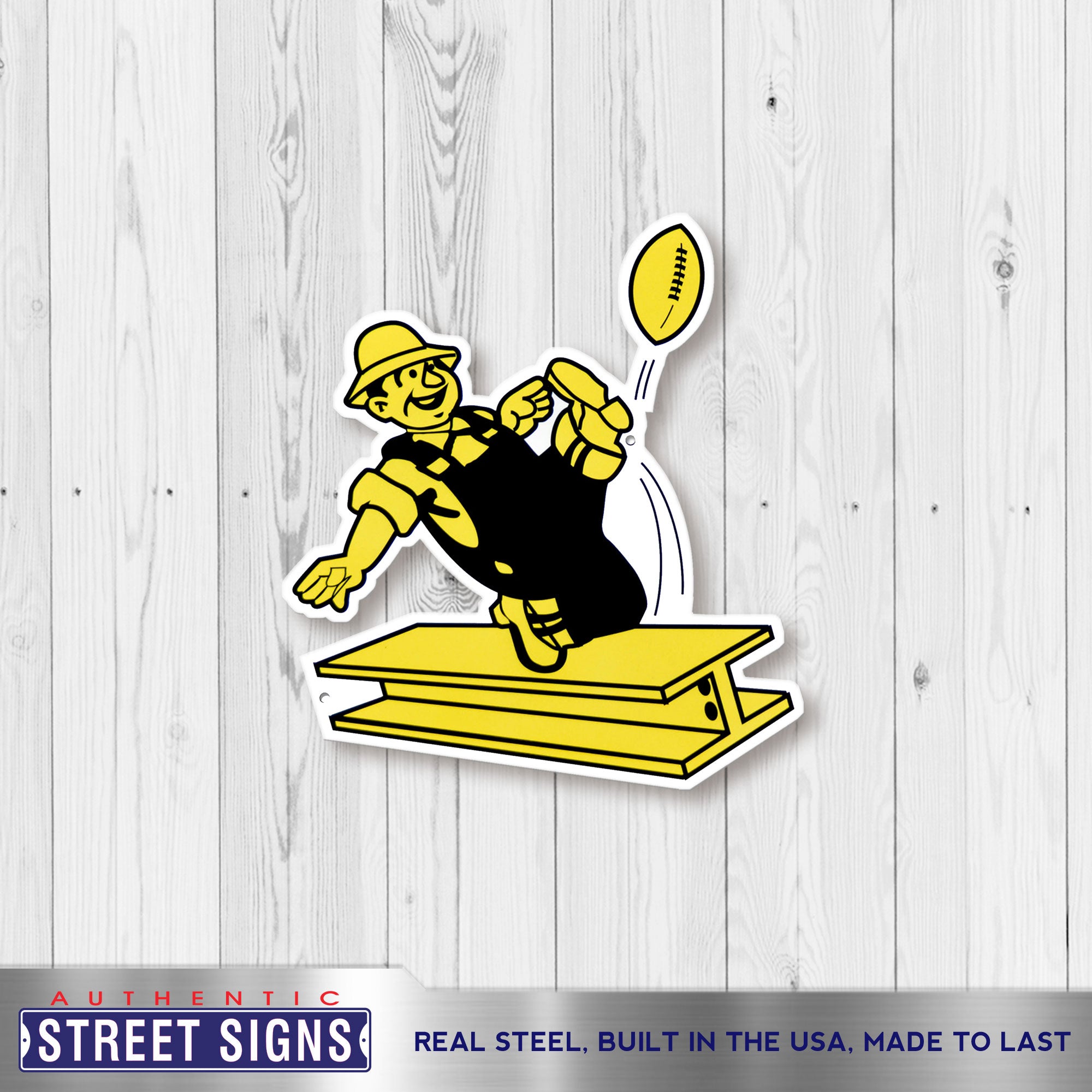 Pittsburgh Steelers - Vintage Logo 12" Spirit Size Steel Laser Cut Sign