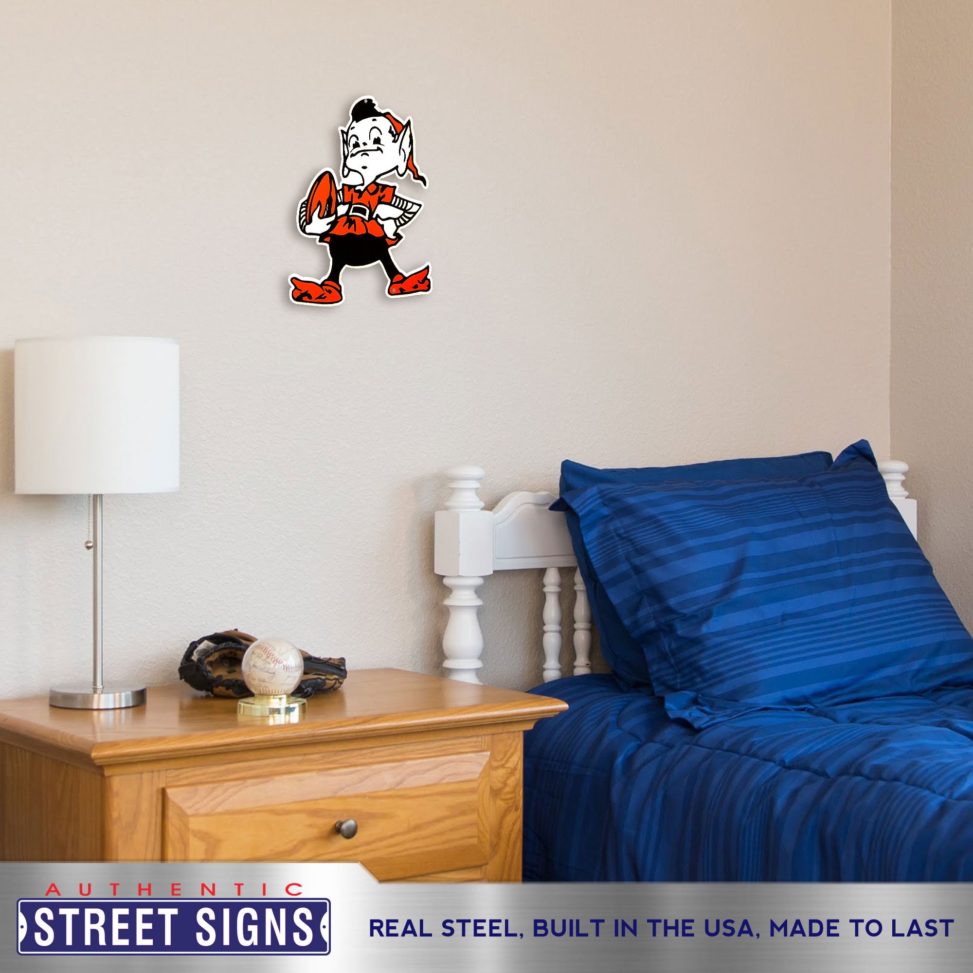 Cleveland Browns - Brownie 12" Spirit Size Steel Laser Cut Sign