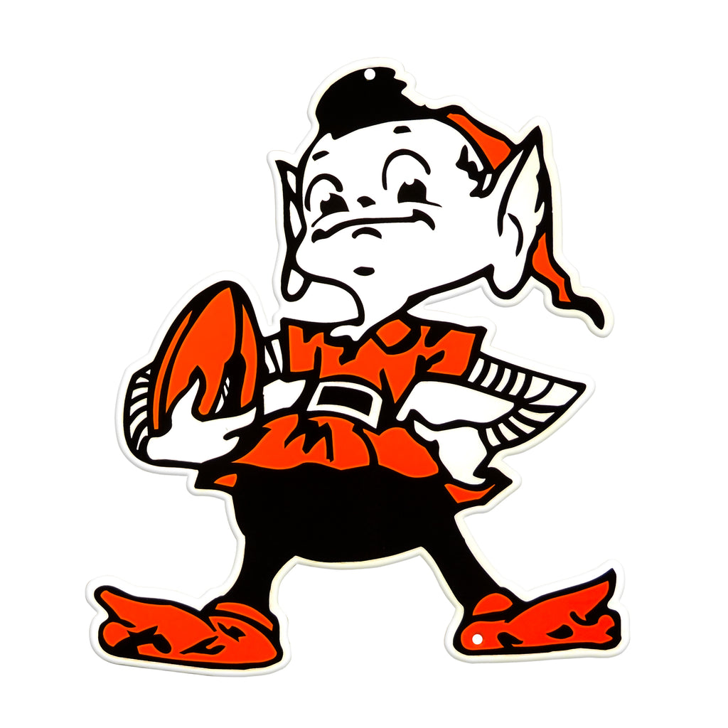 Cleveland Browns Brownie Elf with Football & Logo Type Die-cut MAGNET