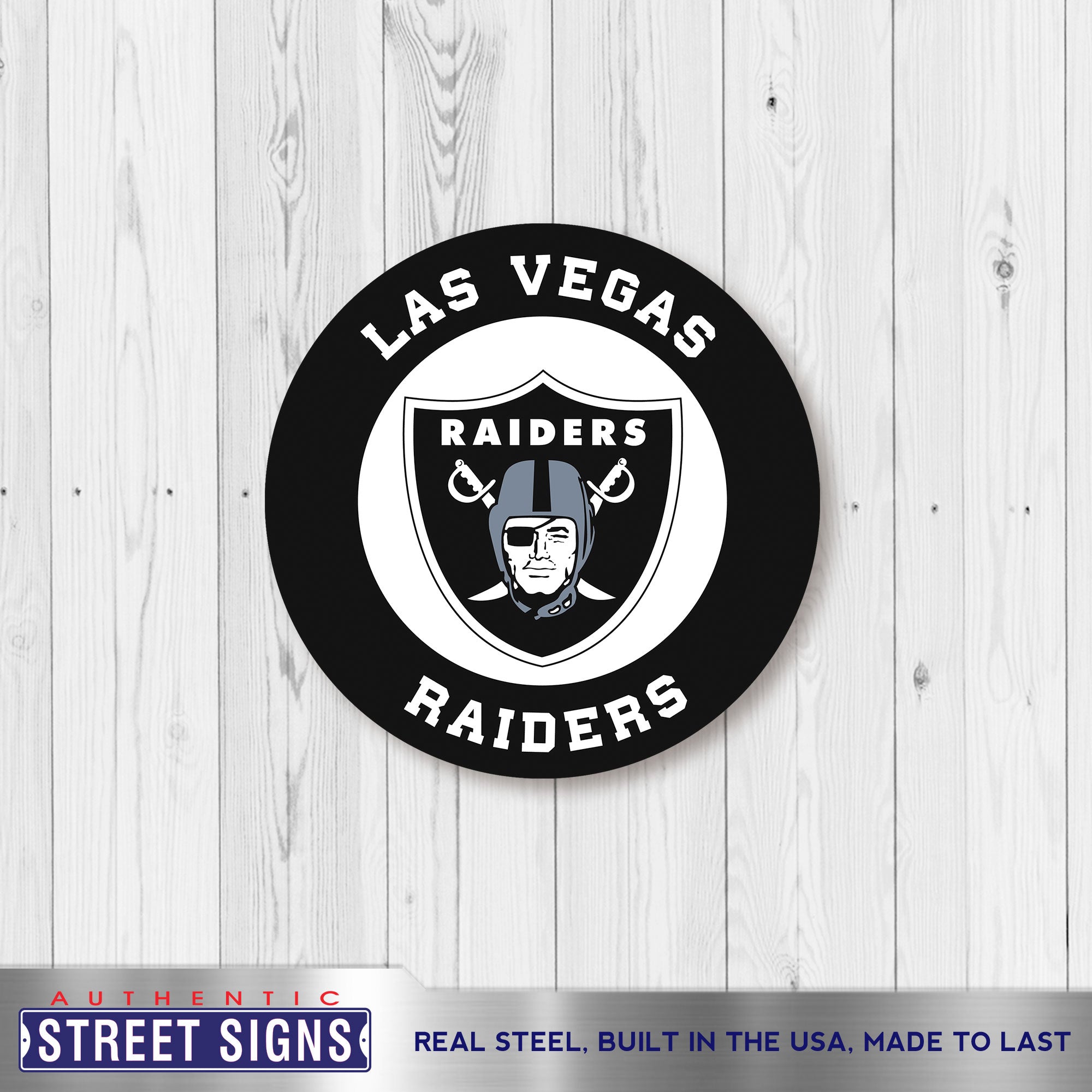 Las Vegas Raiders - Circle Logo 12" Spirit Size Steel Laser Cut Sign