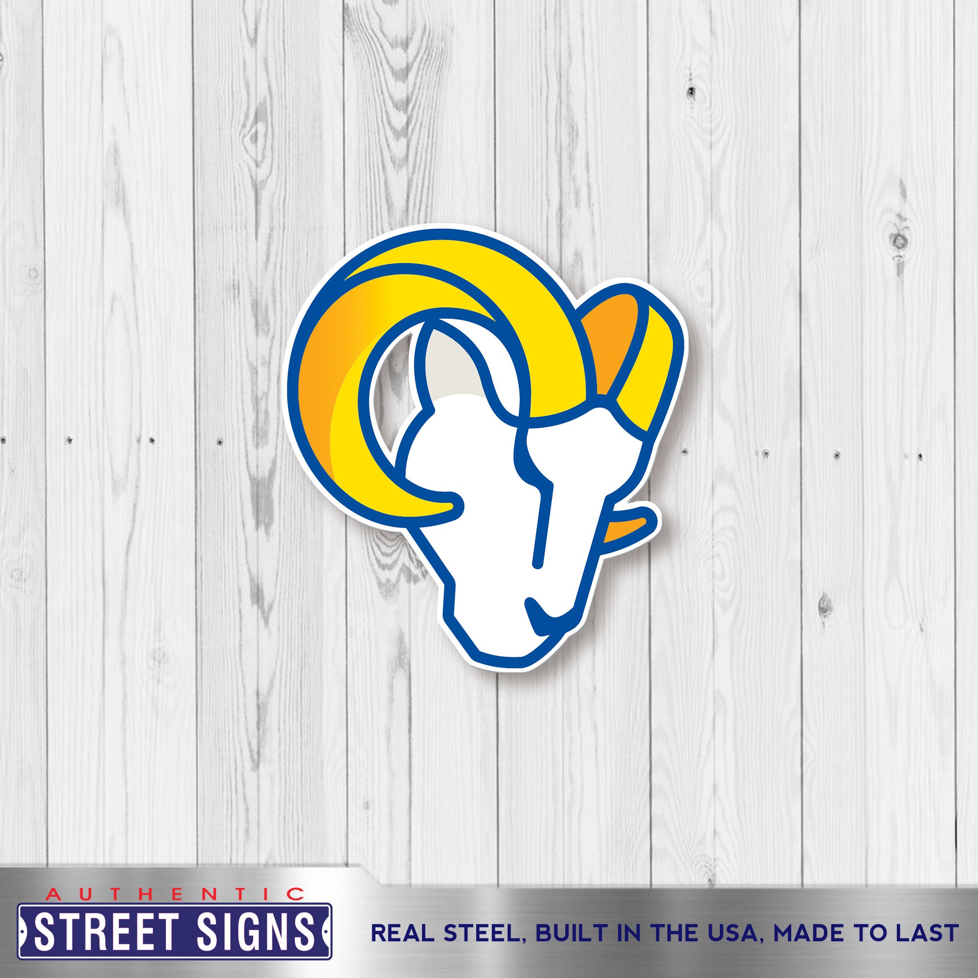 Los Angeles Rams 12" Spirit Size Steel Laser Cut Sign