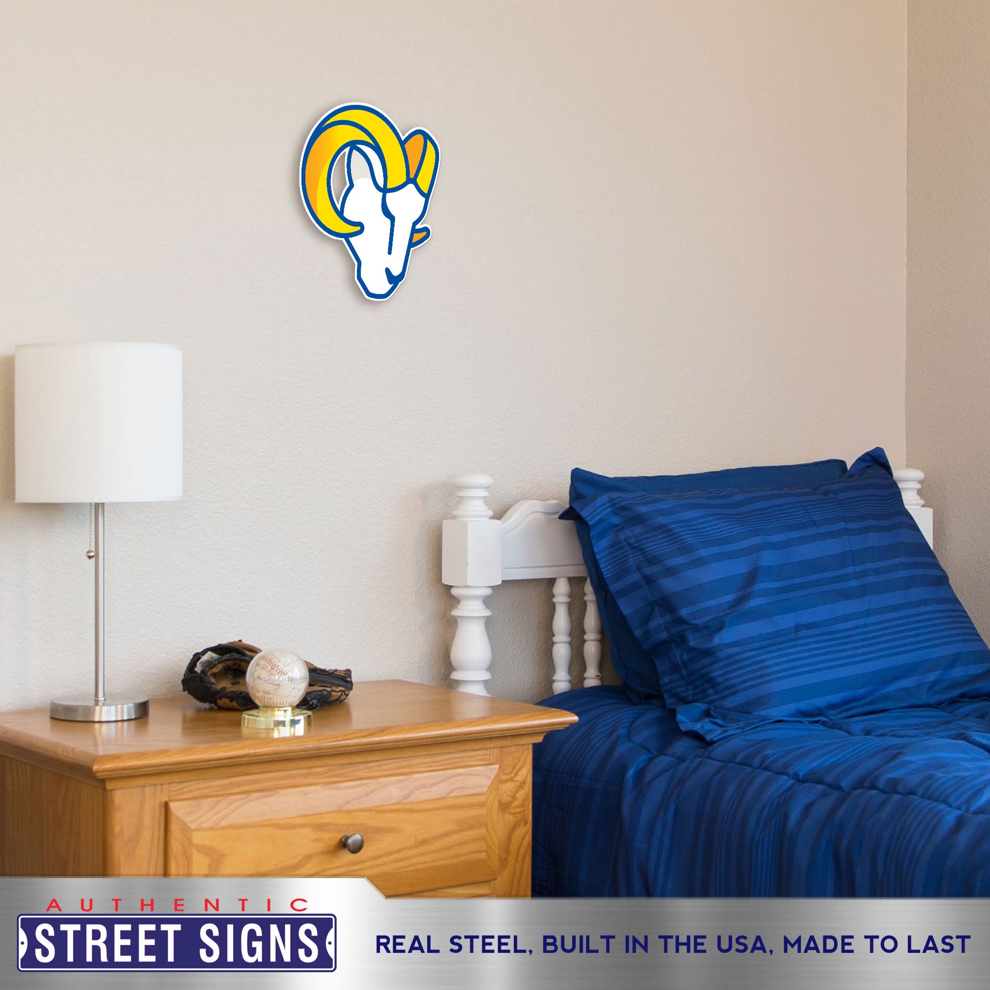 Los Angeles Rams 12" Spirit Size Steel Laser Cut Sign