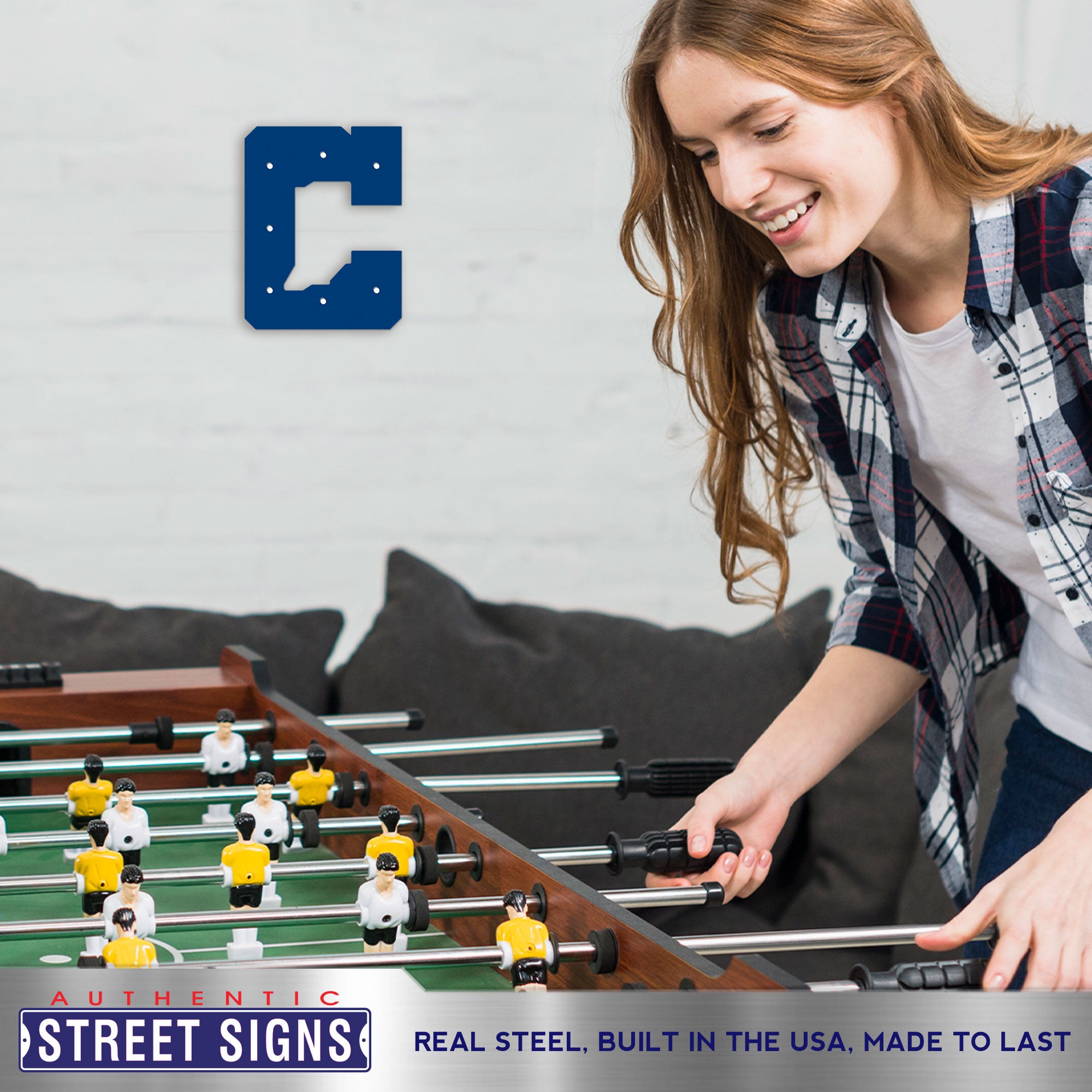 Indianapolis Colts - C Logo 12" Spirit Size Steel Laser Cut Sign