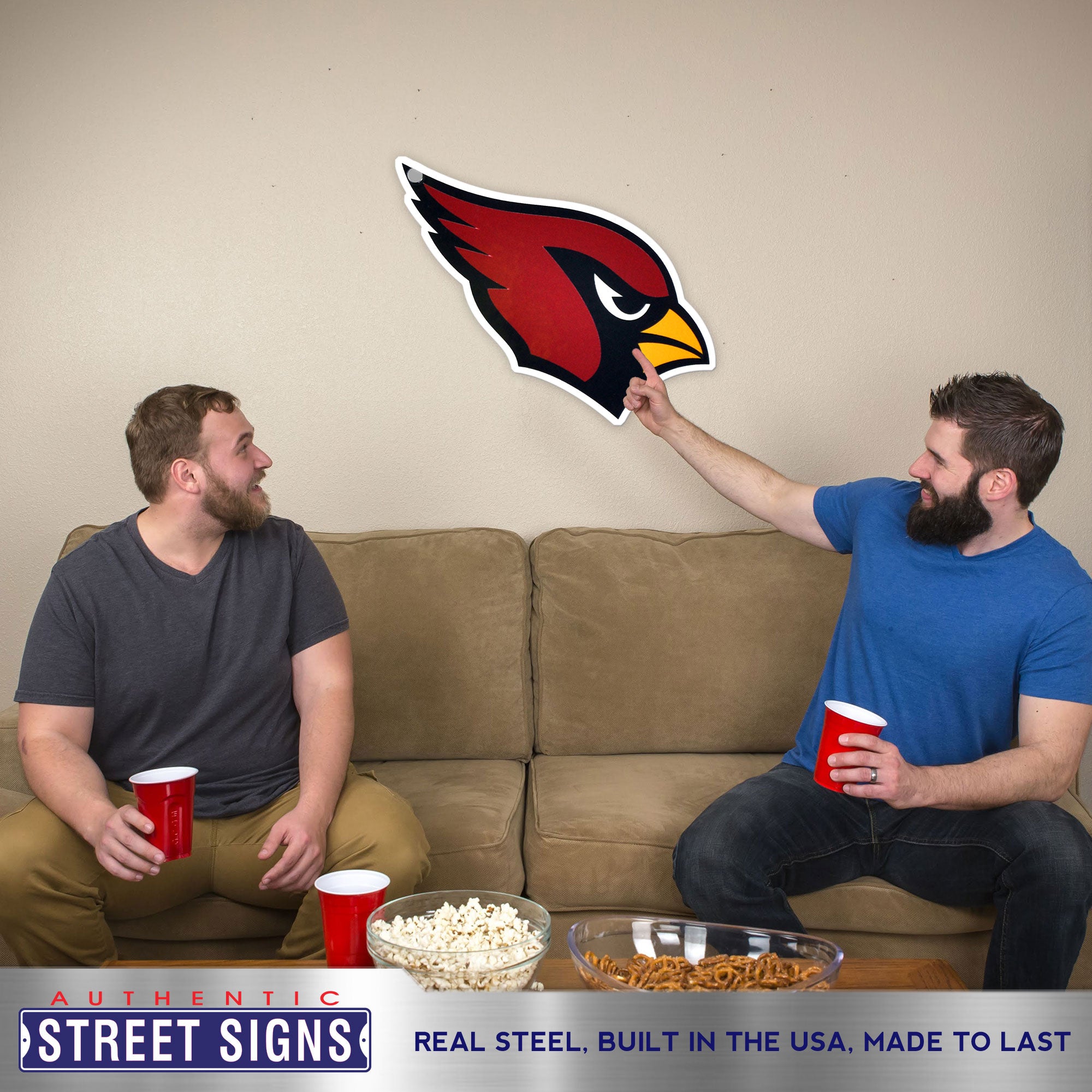 Arizona Cardinals 20" x 19" Statement Size Steel Laser Cut Sign