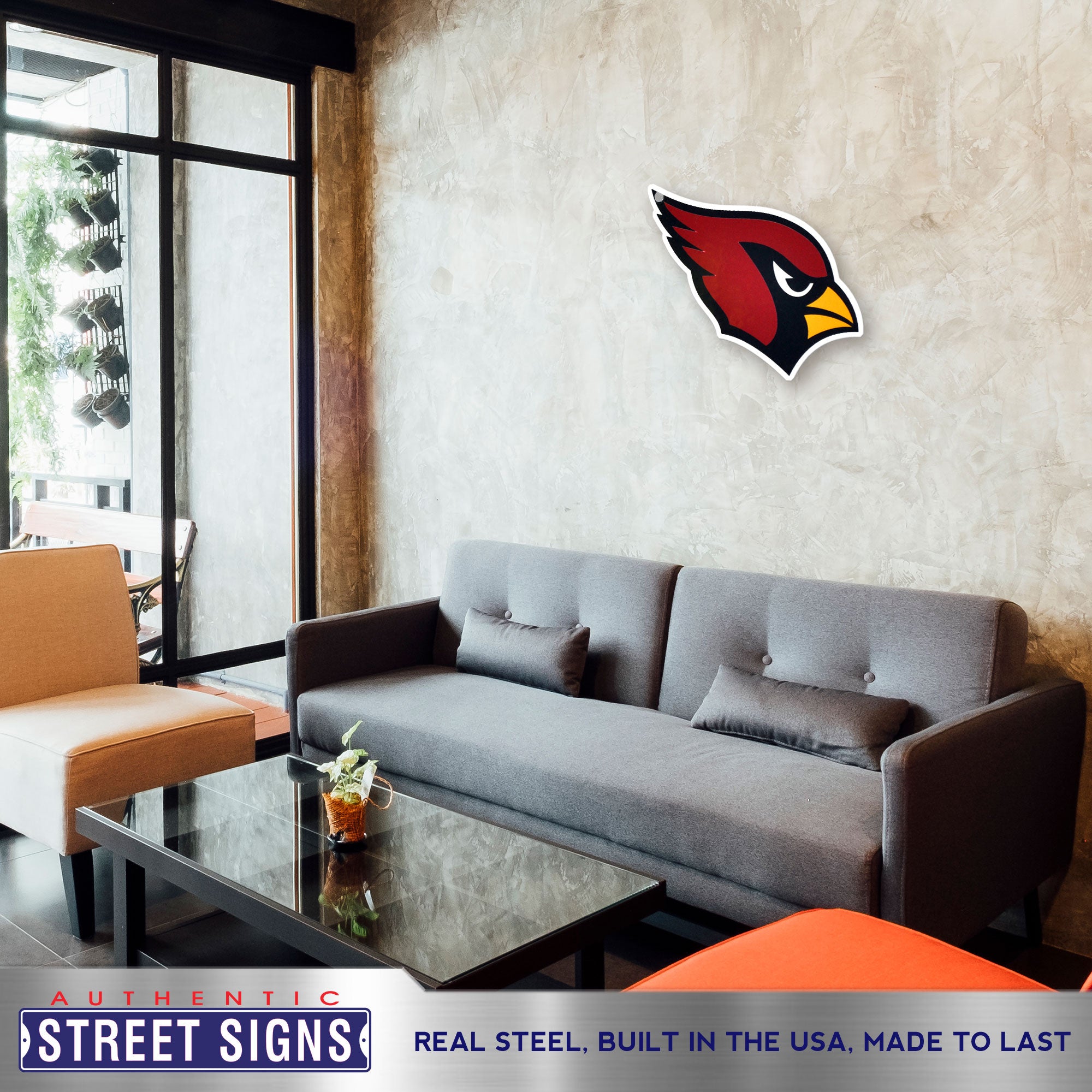 Arizona Cardinals 20" x 19" Statement Size Steel Laser Cut Sign