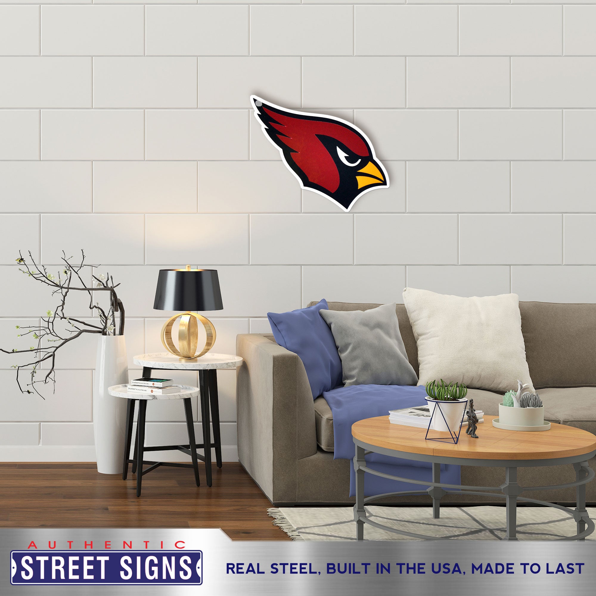 Arizona Cardinals 20" x 19" Statement Size Steel Laser Cut Sign