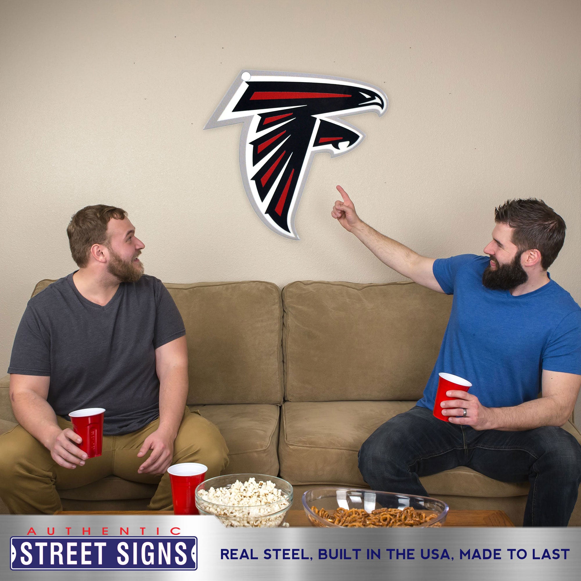 Atlanta Falcons 20" x 19" Statement Size Steel Laser Cut Sign