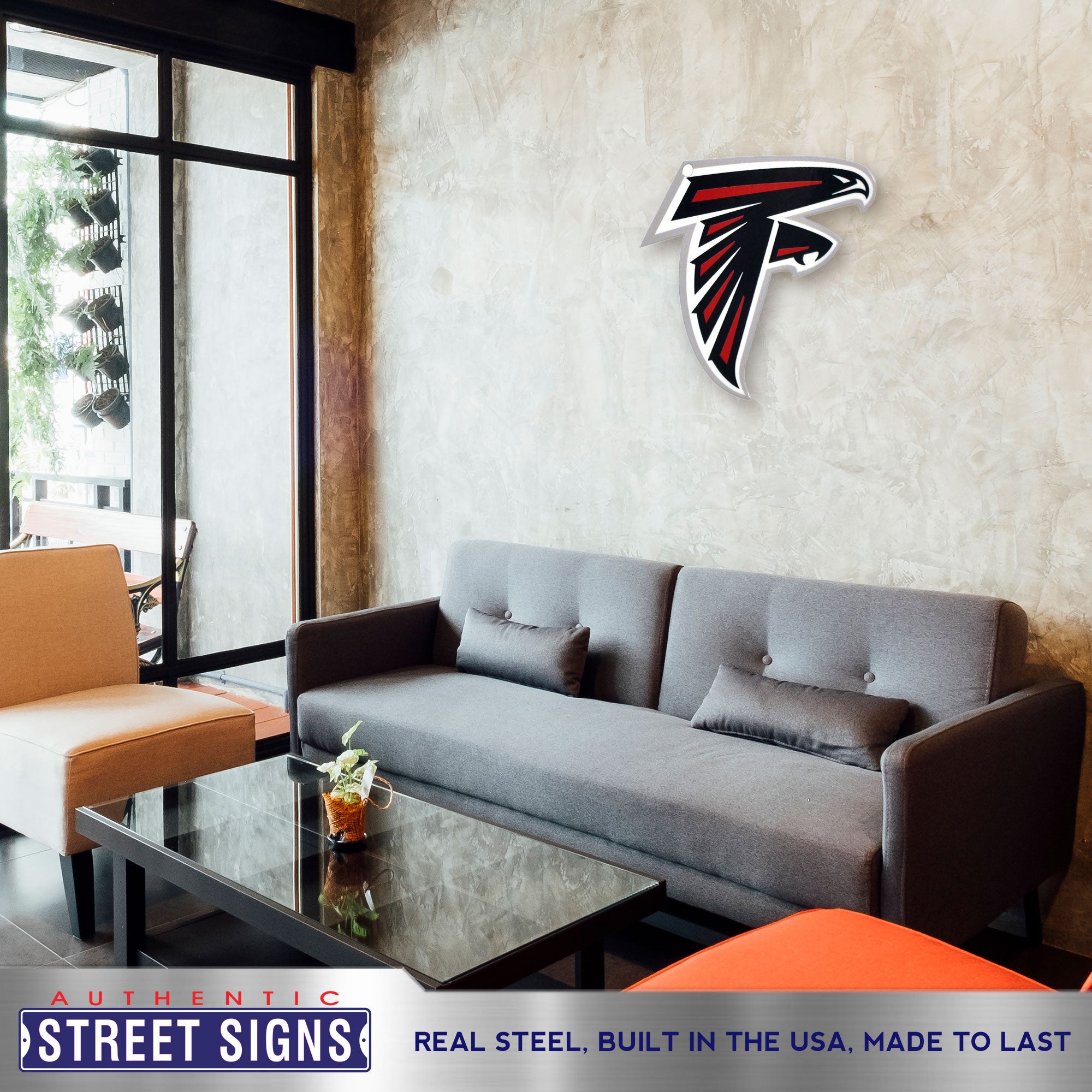 Atlanta Falcons 20" x 19" Statement Size Steel Laser Cut Sign