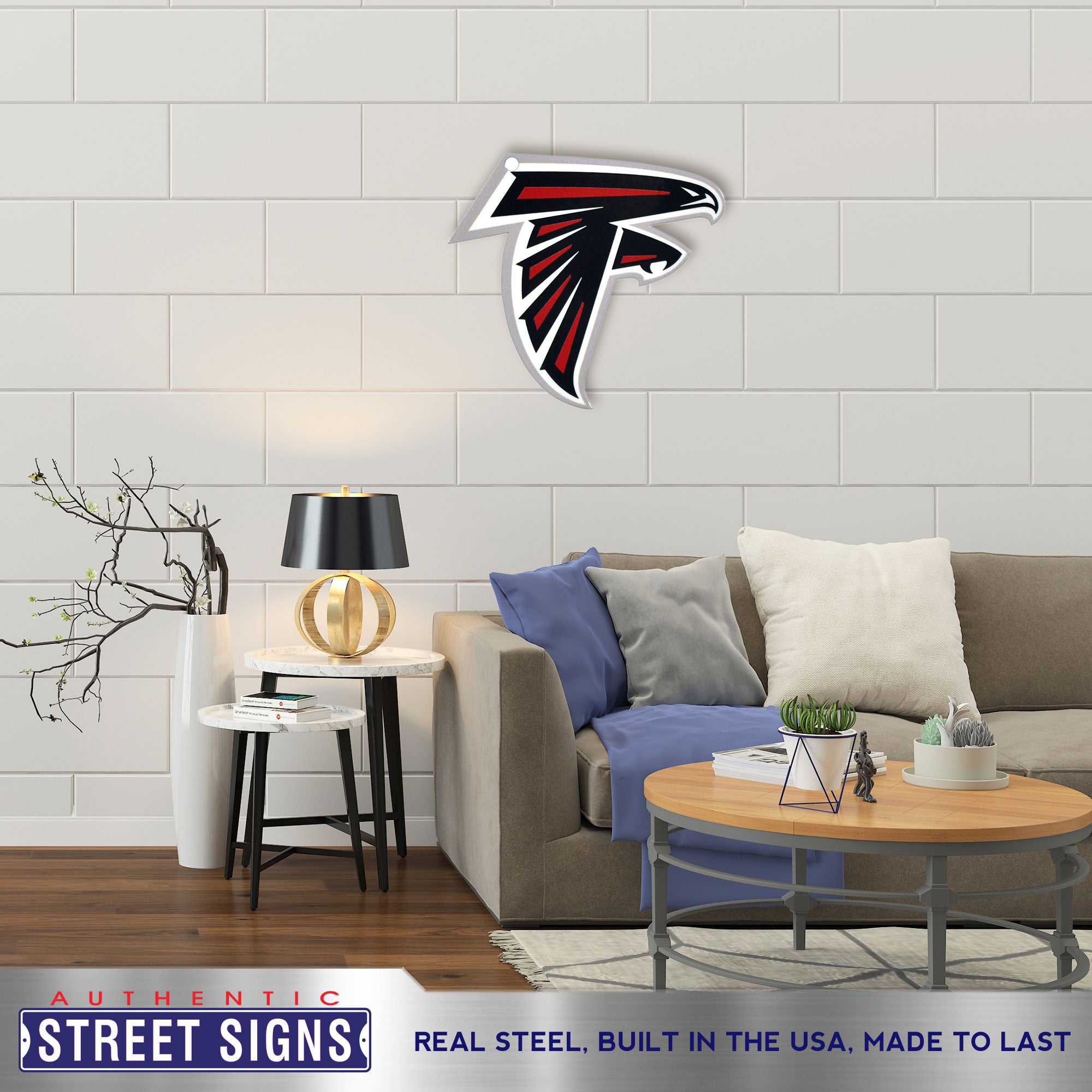 Atlanta Falcons 20" x 19" Statement Size Steel Laser Cut Sign