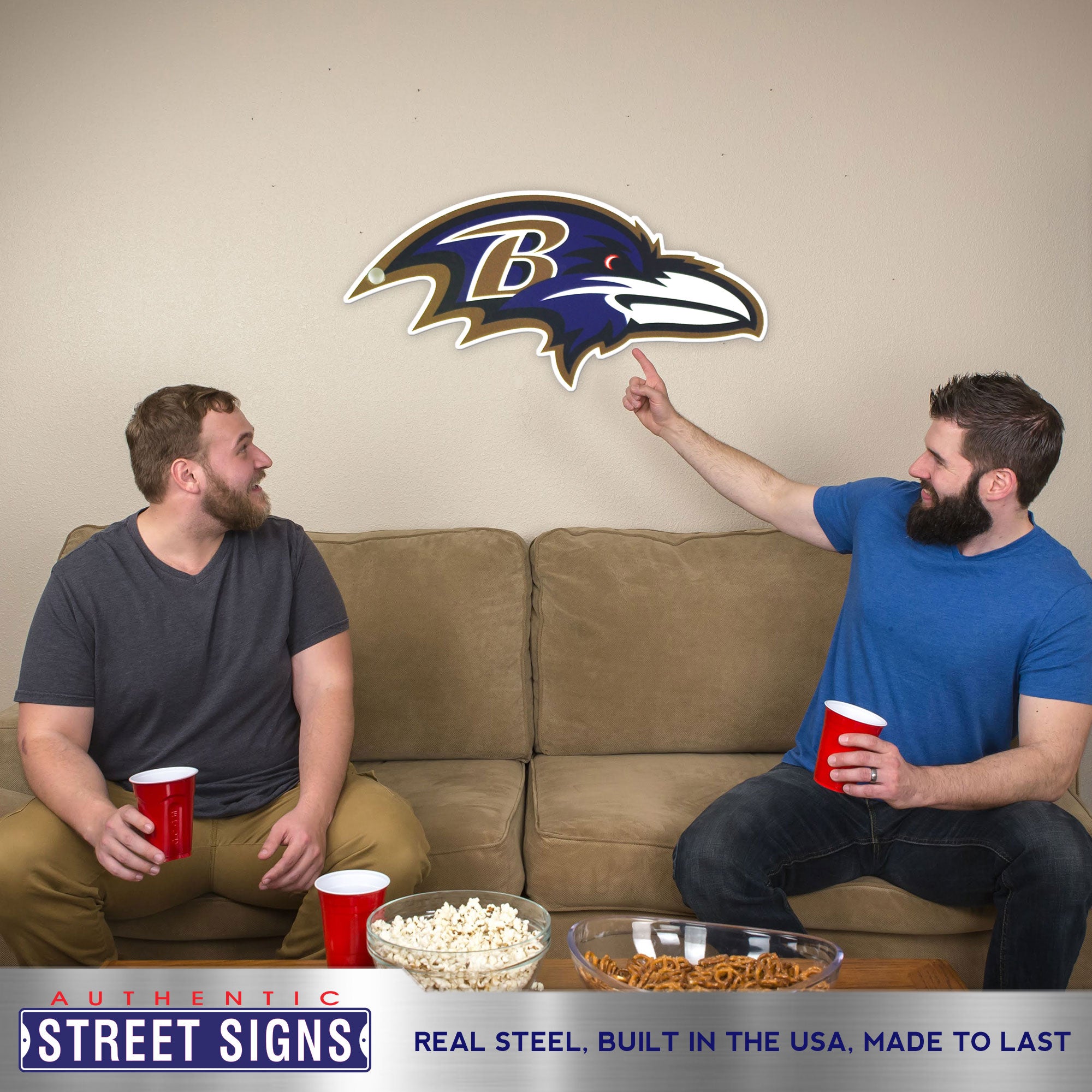 Baltimore Ravens 24"x12" Statement Size Steel Laser Cut Sign
