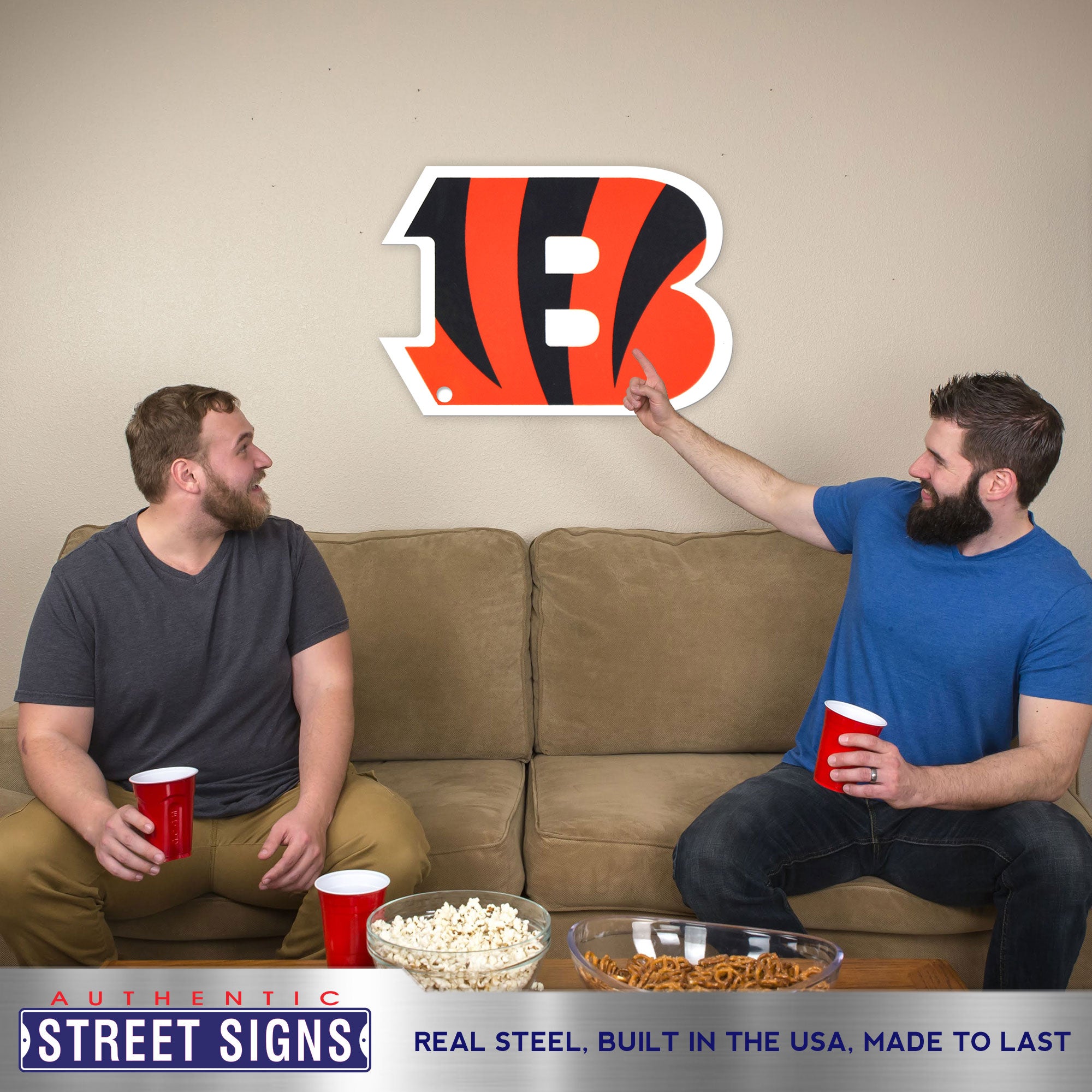 Cincinnati Bengals 20-24" Statement Size Steel Laser Cut Sign