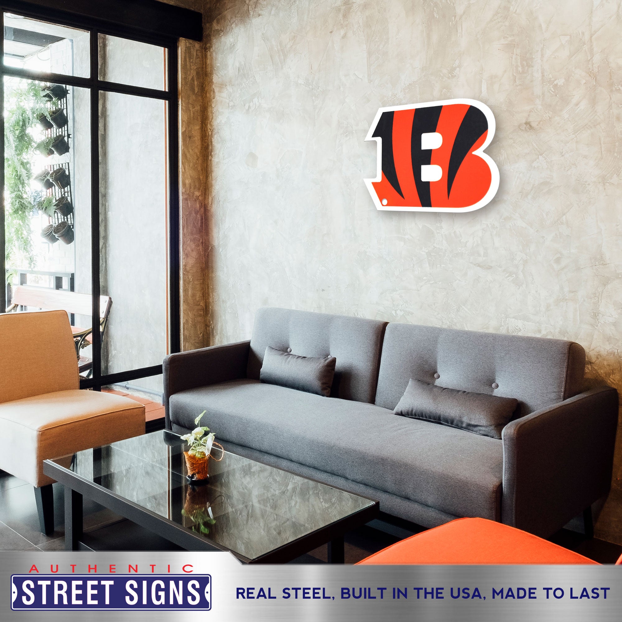 Cincinnati Bengals 20-24" Statement Size Steel Laser Cut Sign