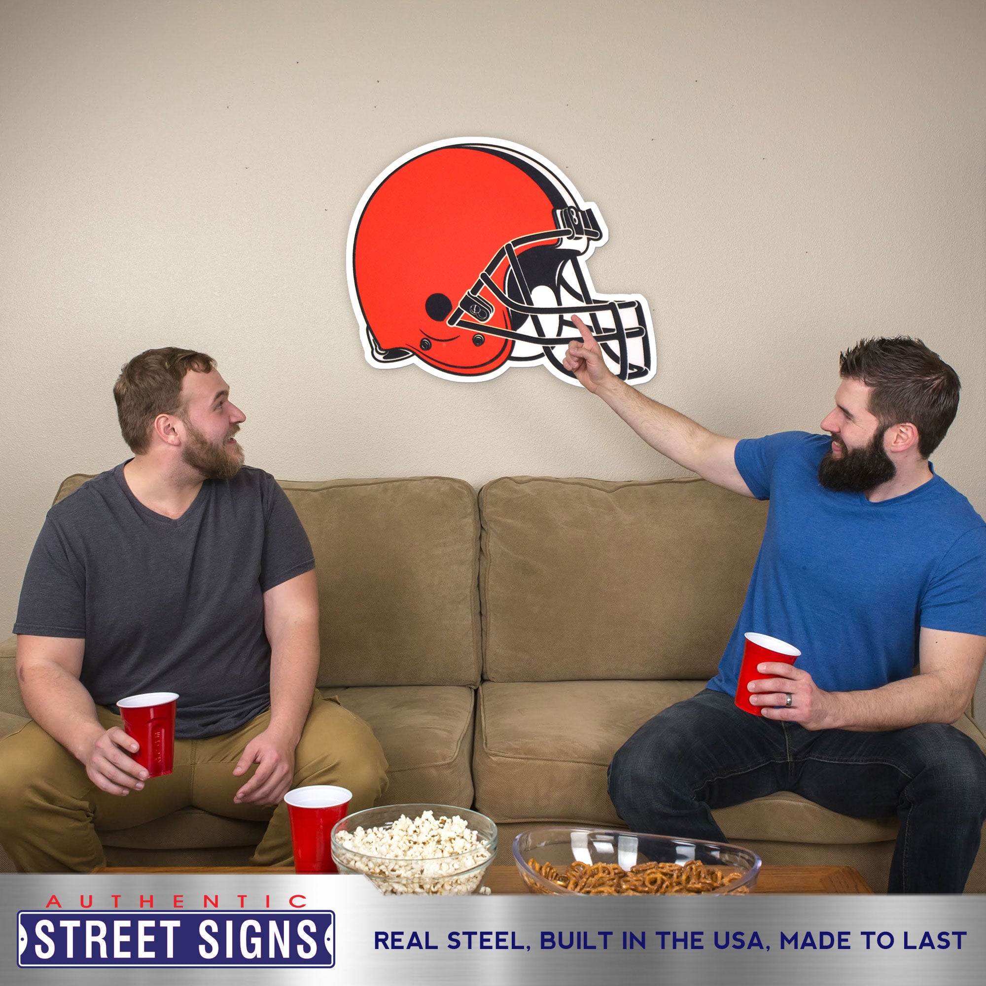 Cleveland Browns 21" x 19" Statement Size Steel Laser Cut Sign