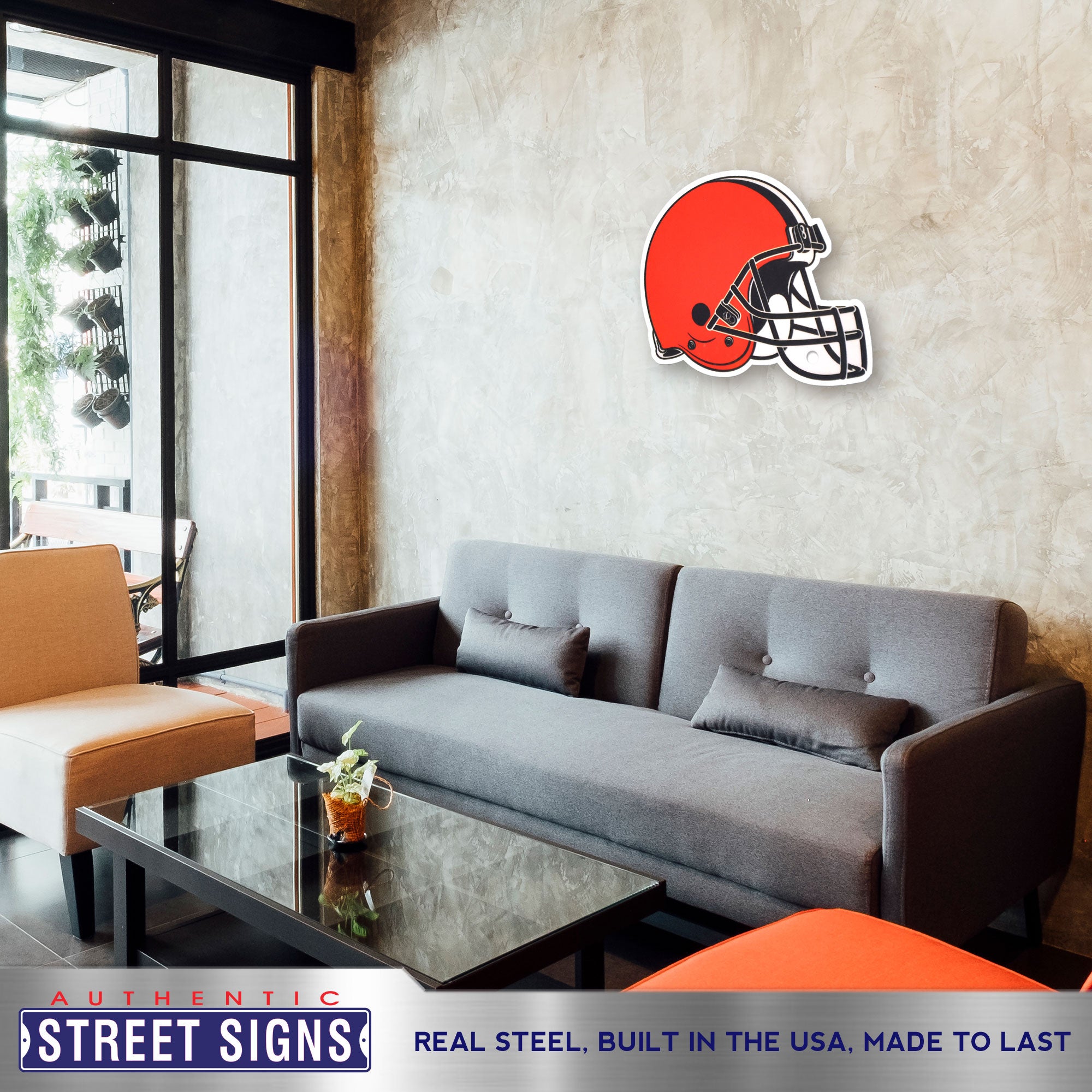 Cleveland Browns 21" x 19" Statement Size Steel Laser Cut Sign