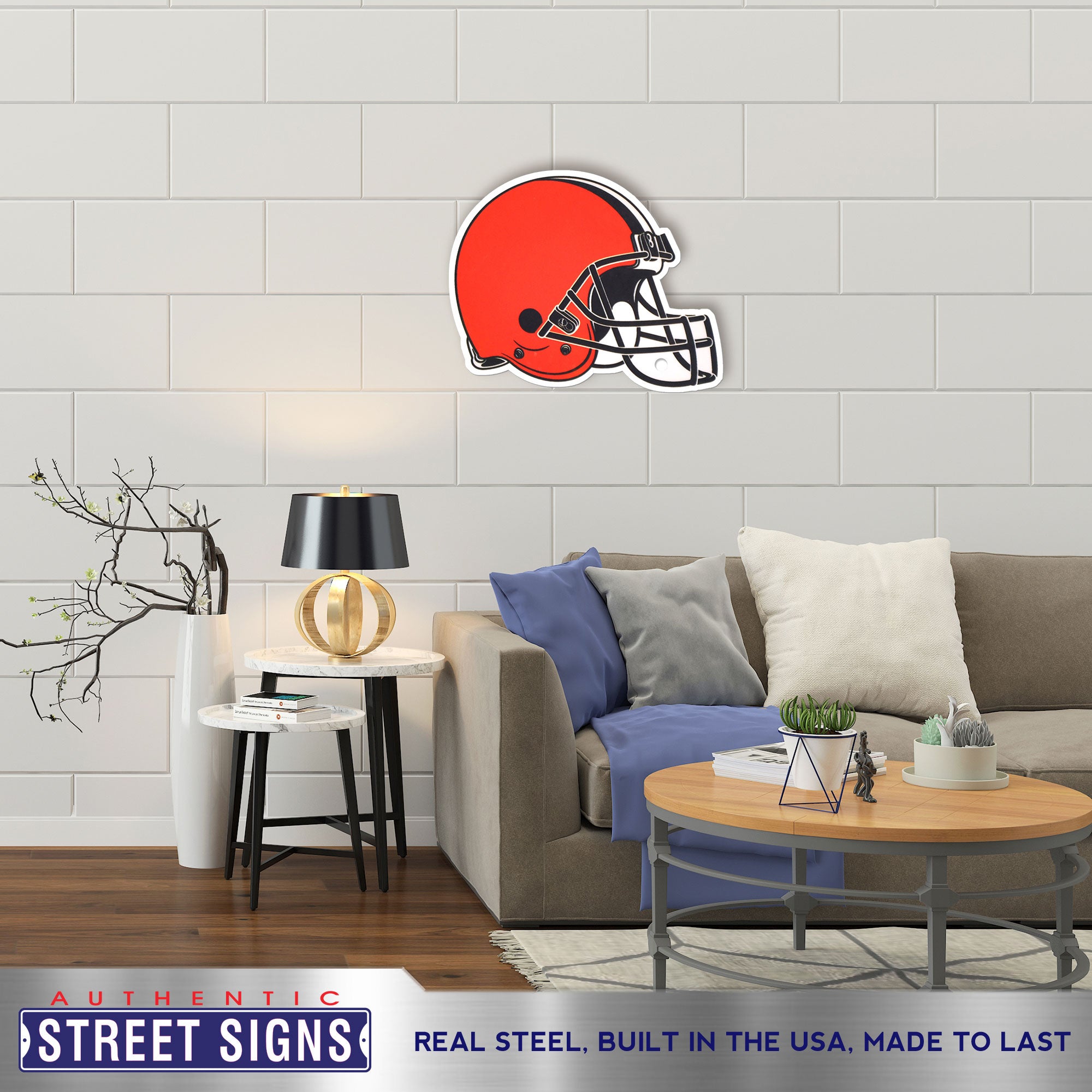Cleveland Browns 21" x 19" Statement Size Steel Laser Cut Sign