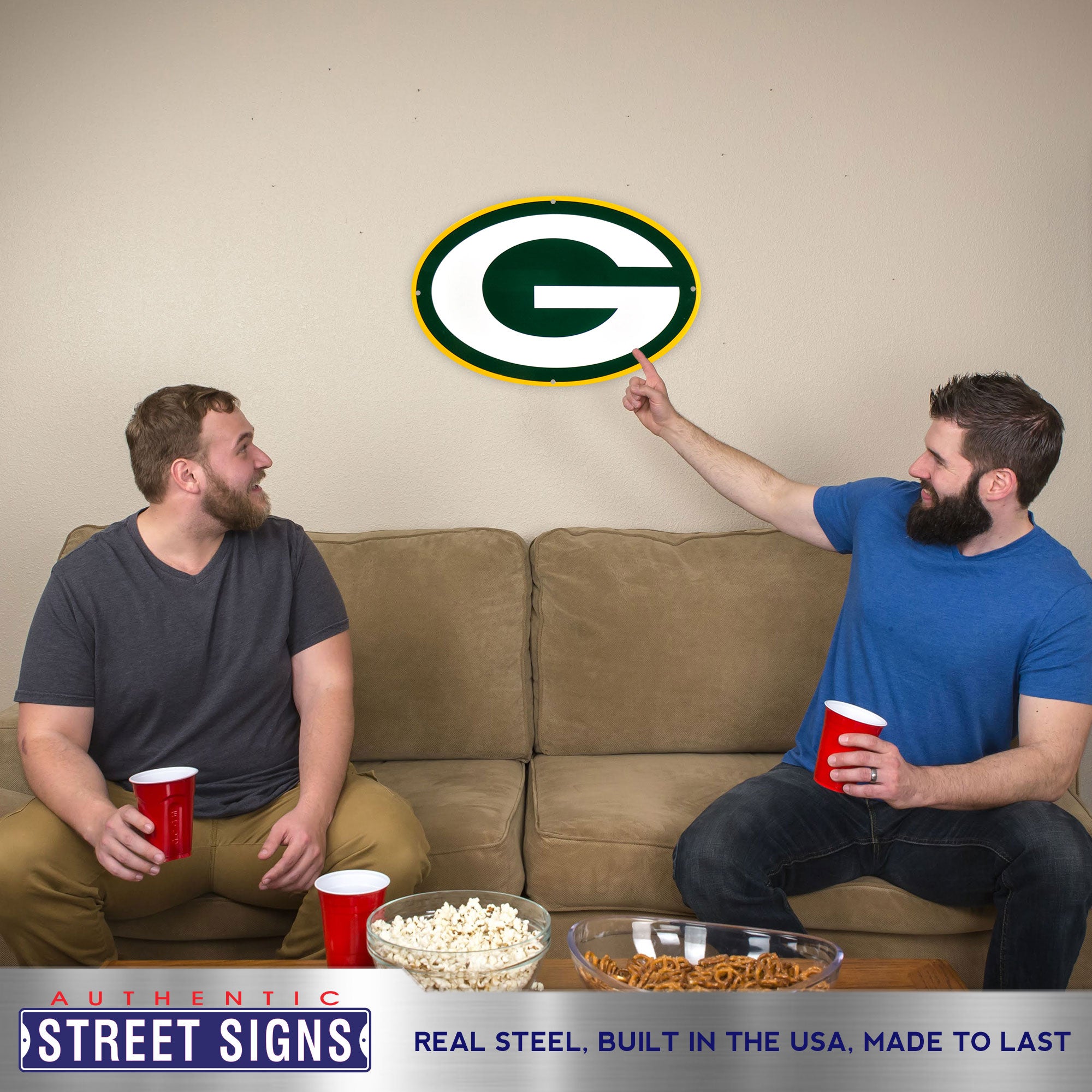 Green Bay Packers 24" x 16" Statement Size Steel Laser Cut Sign