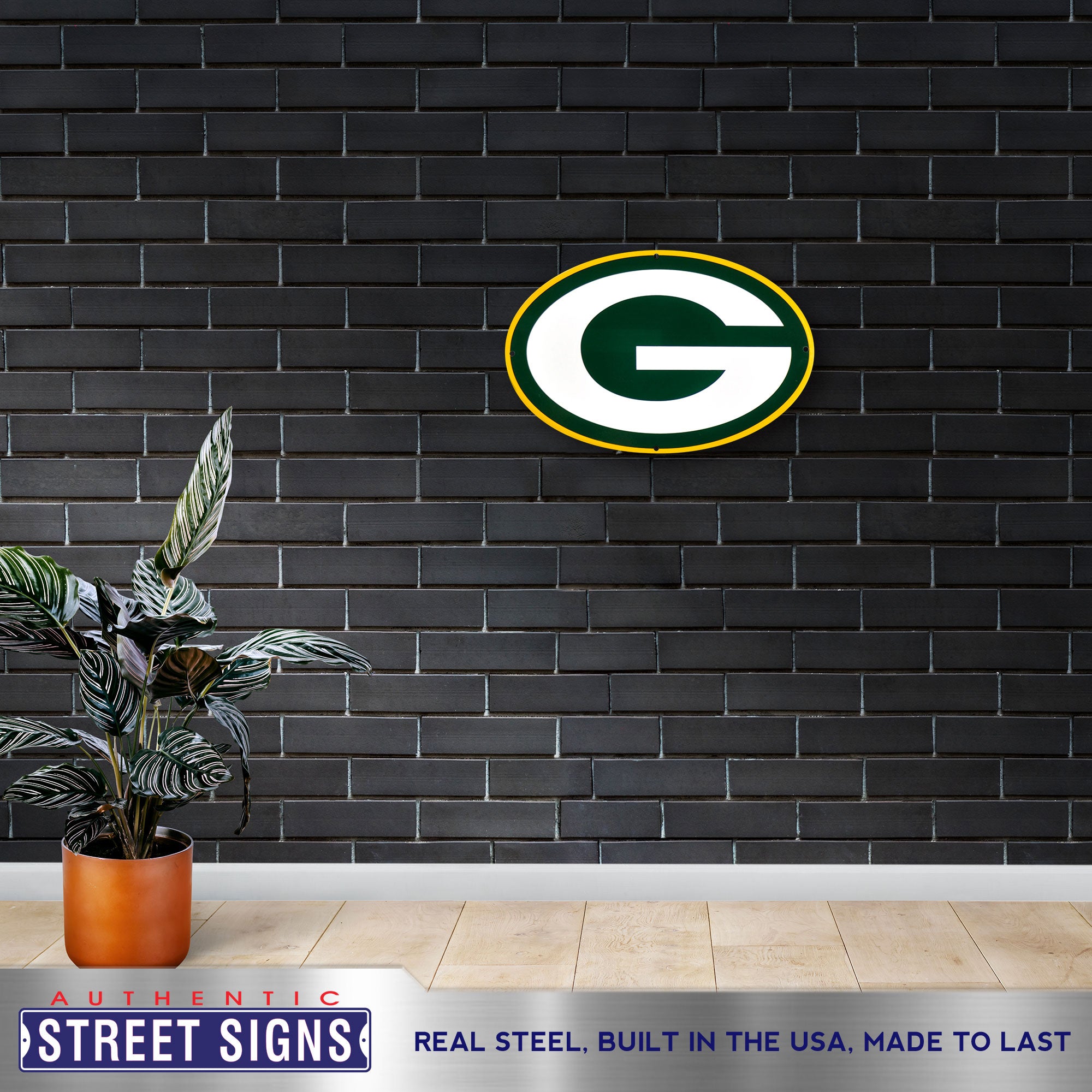 Green Bay Packers 24" x 16" Statement Size Steel Laser Cut Sign