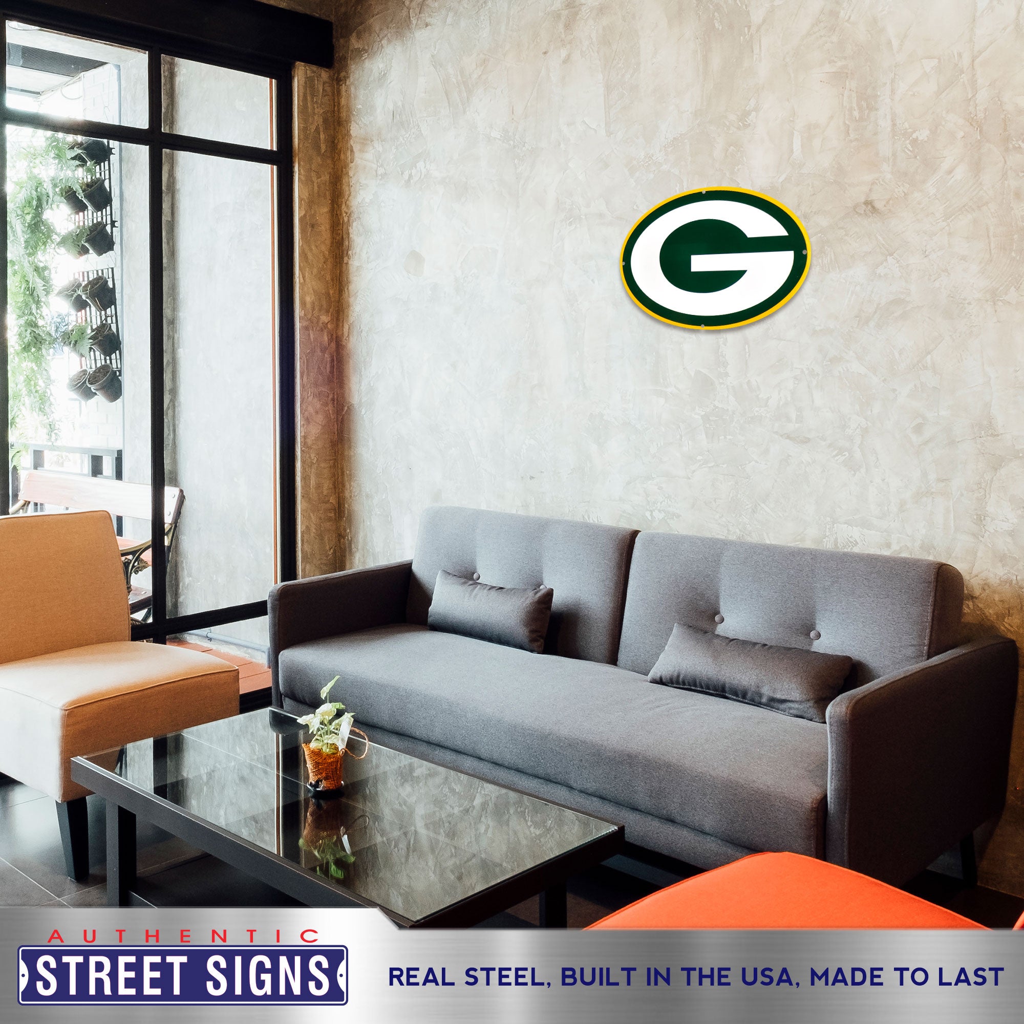 Green Bay Packers 24" x 16" Statement Size Steel Laser Cut Sign