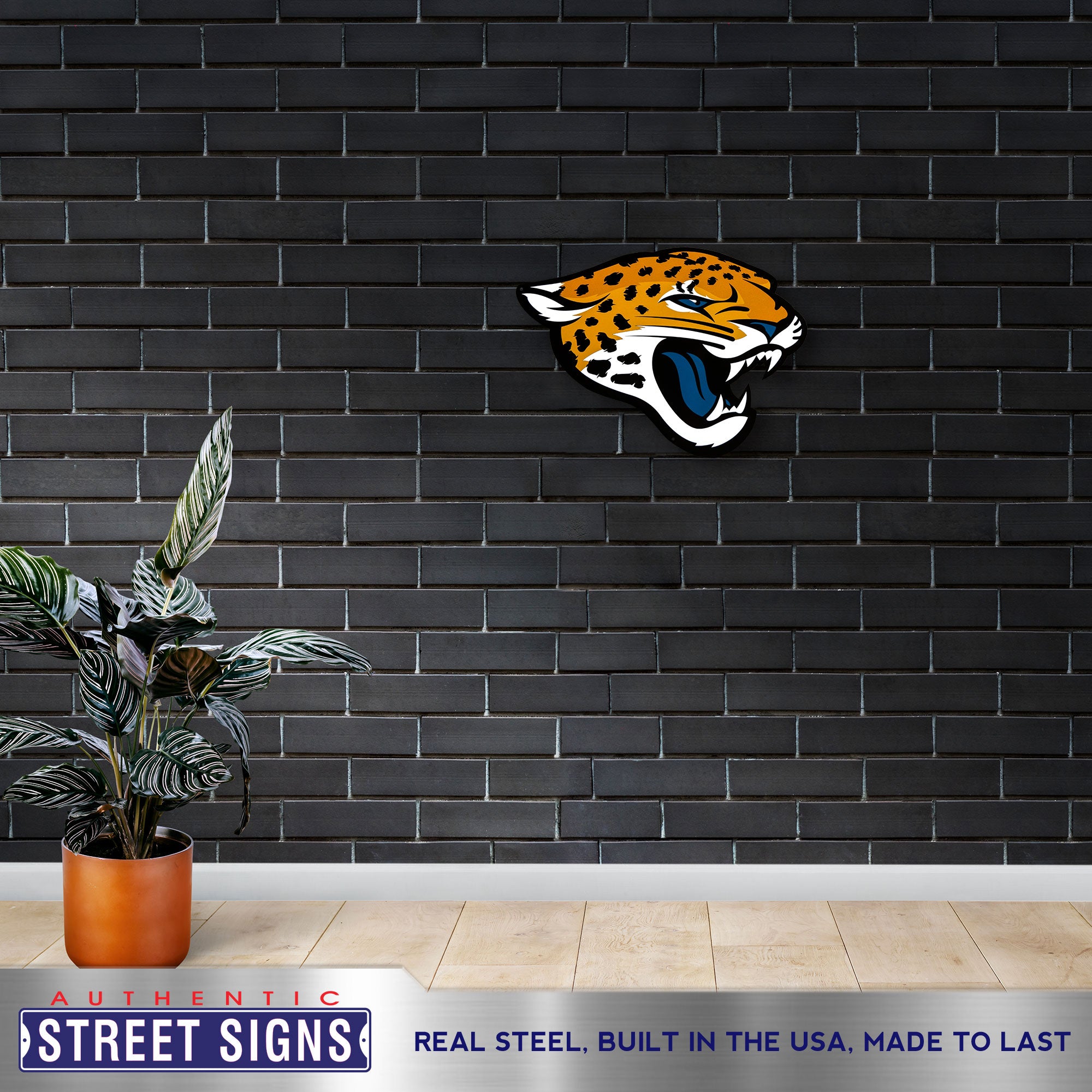 Jacksonville Jaguars 20.5"x15.5" Statement Size Steel Laser Cut Sign
