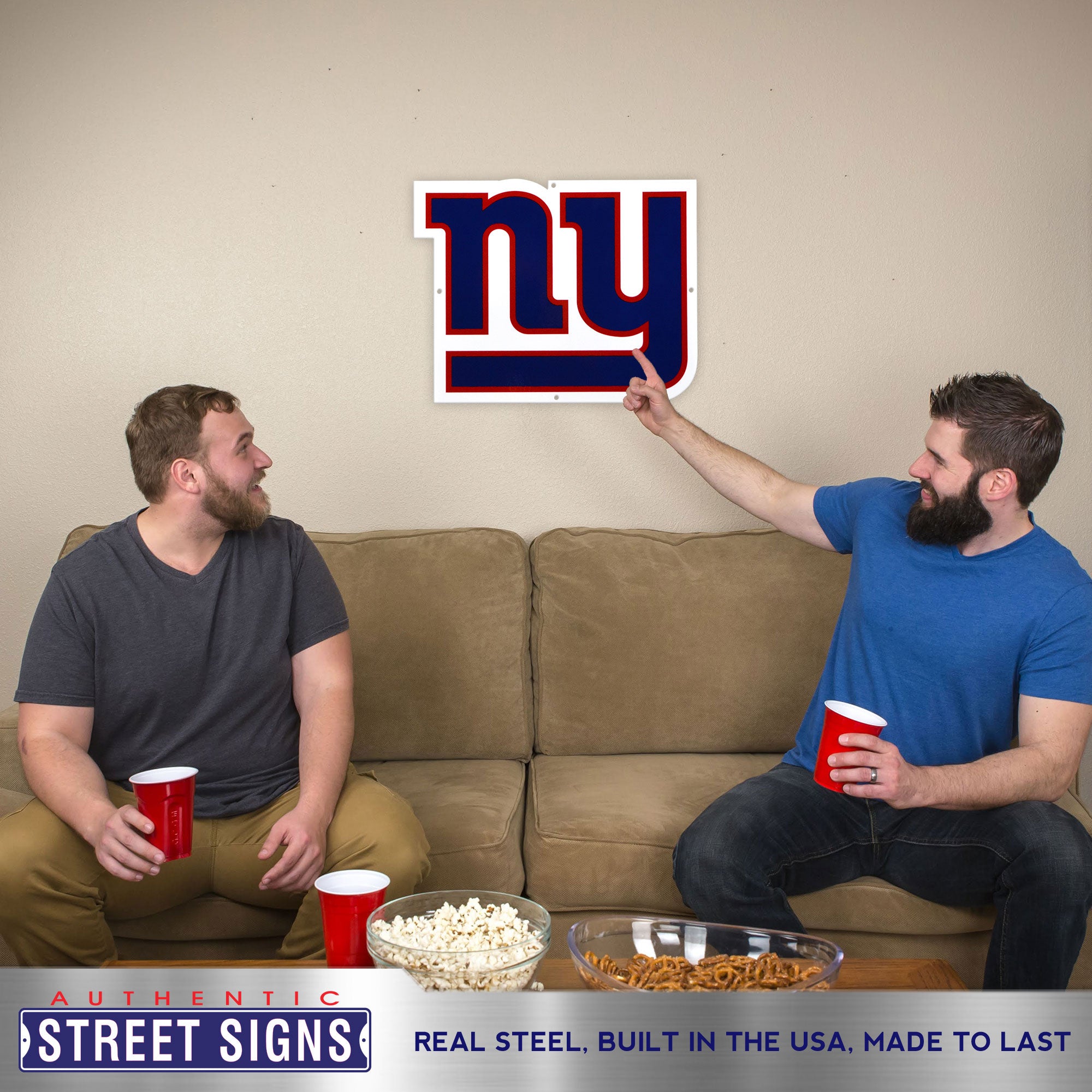 New York Giants 17" x 22" Statement Size Steel Laser Cut Sign