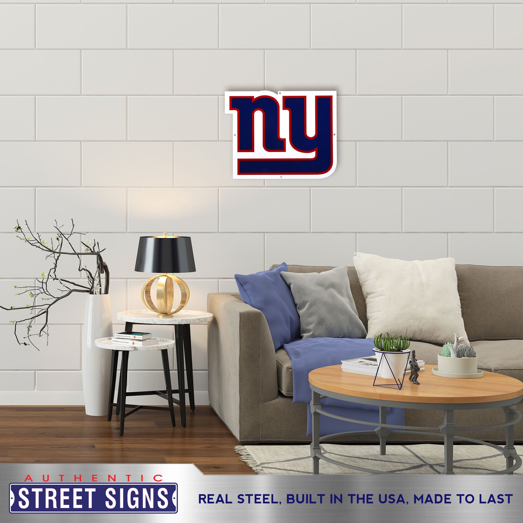 New York Giants 17" x 22" Statement Size Steel Laser Cut Sign