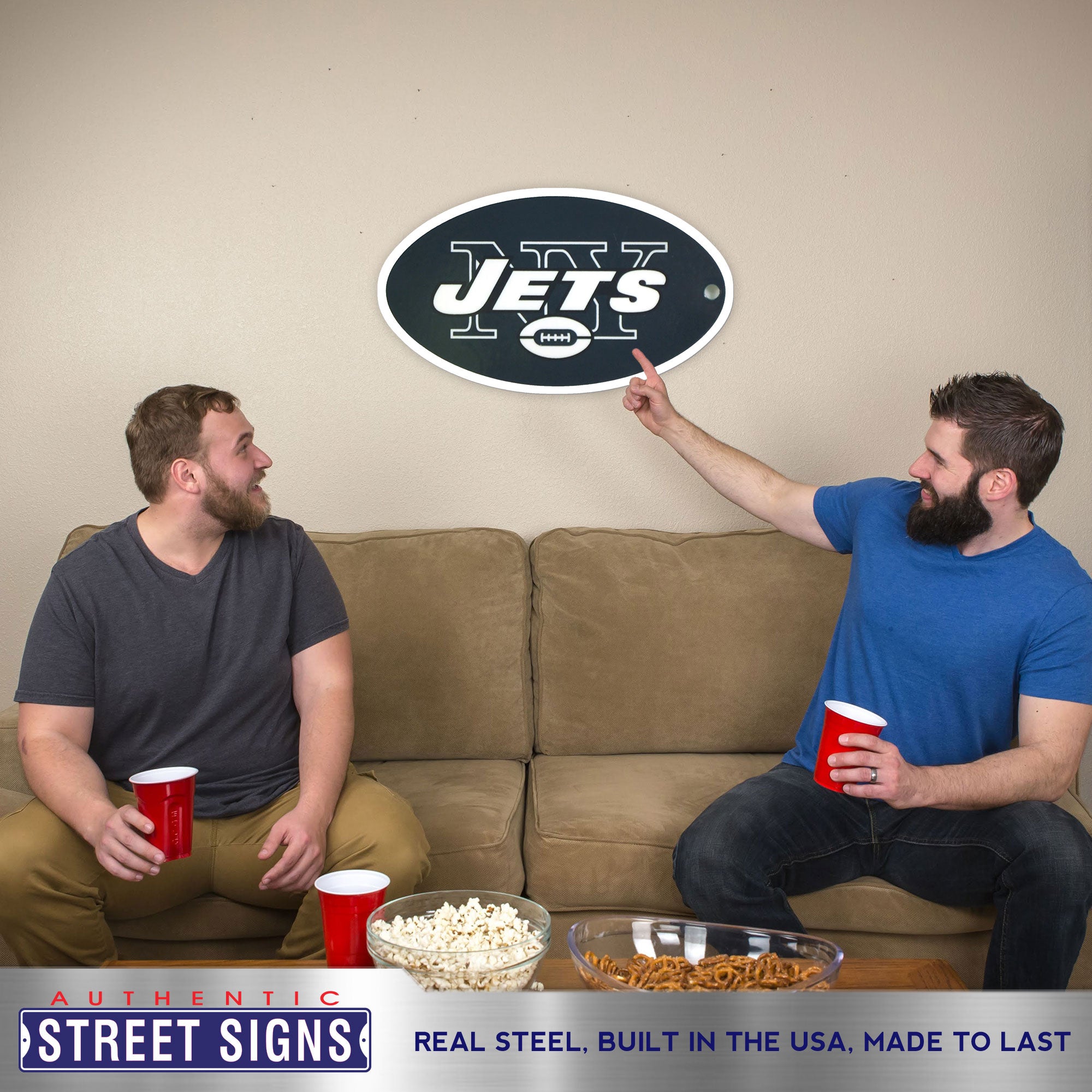 New York Jets 20-24" Statement Size Steel Laser Cut Sign
