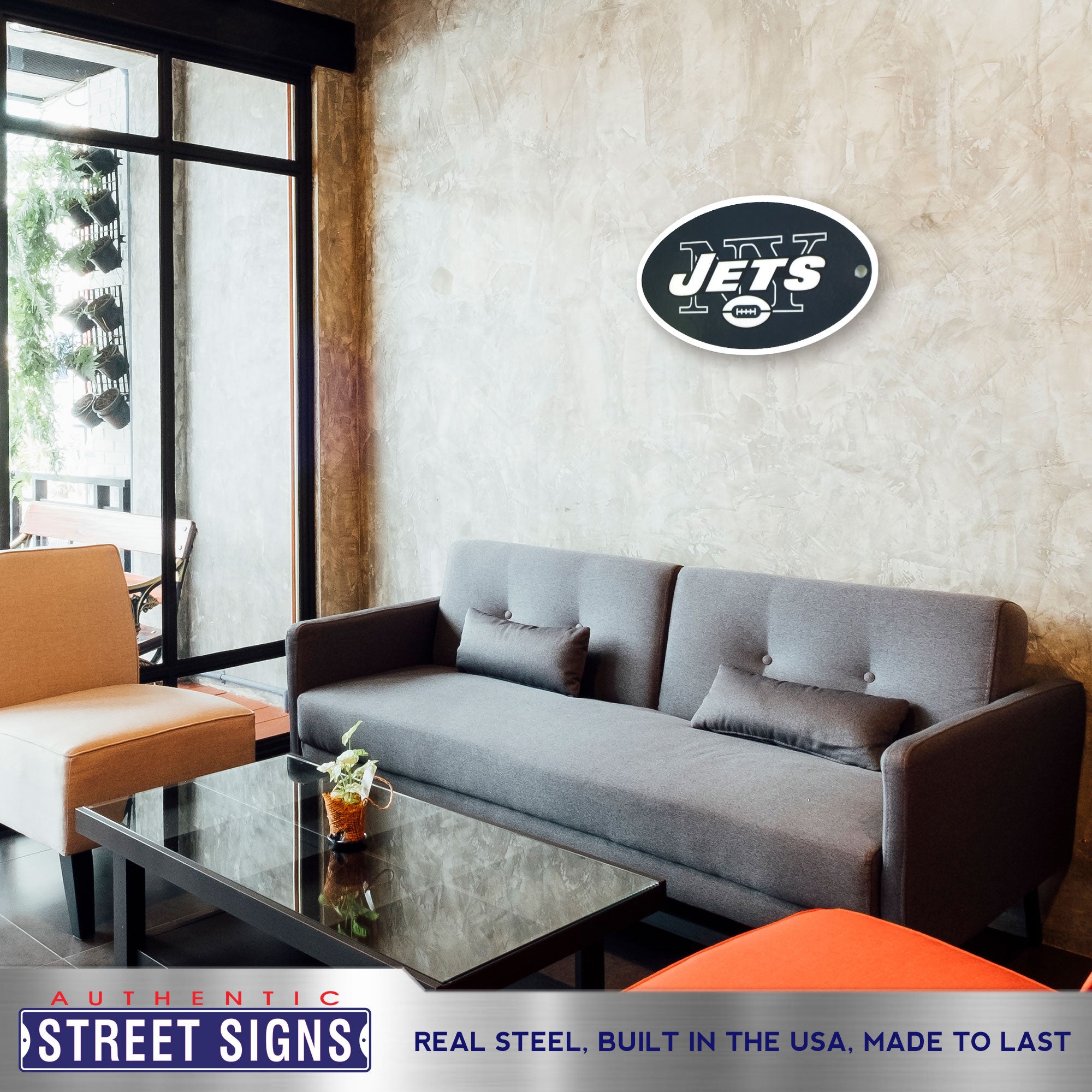 New York Jets 20-24" Statement Size Steel Laser Cut Sign