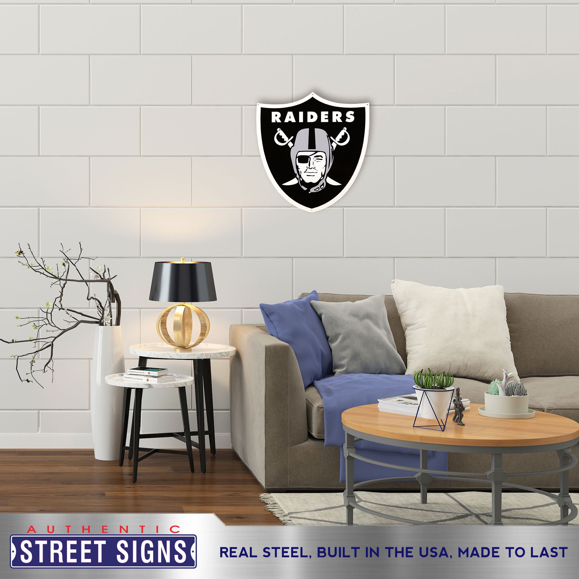 Las Vegas Raiders 18" X 20"  Statement Size Steel Laser Cut Sign