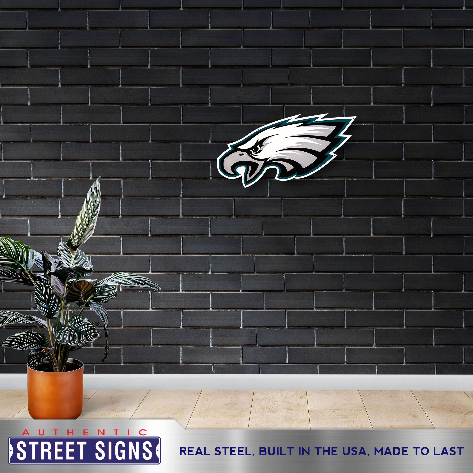 Philadelphia Eagles 26" x 11" Statement Size Steel Laser Cut Sign