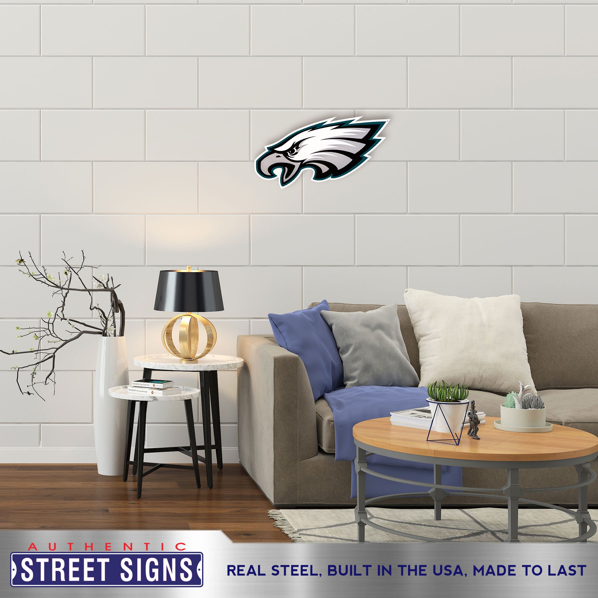 Philadelphia Eagles 26" x 11" Statement Size Steel Laser Cut Sign