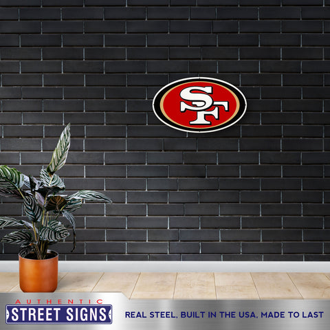 NFL San Francisco 49ers Laser Cut Metal Sign,Black