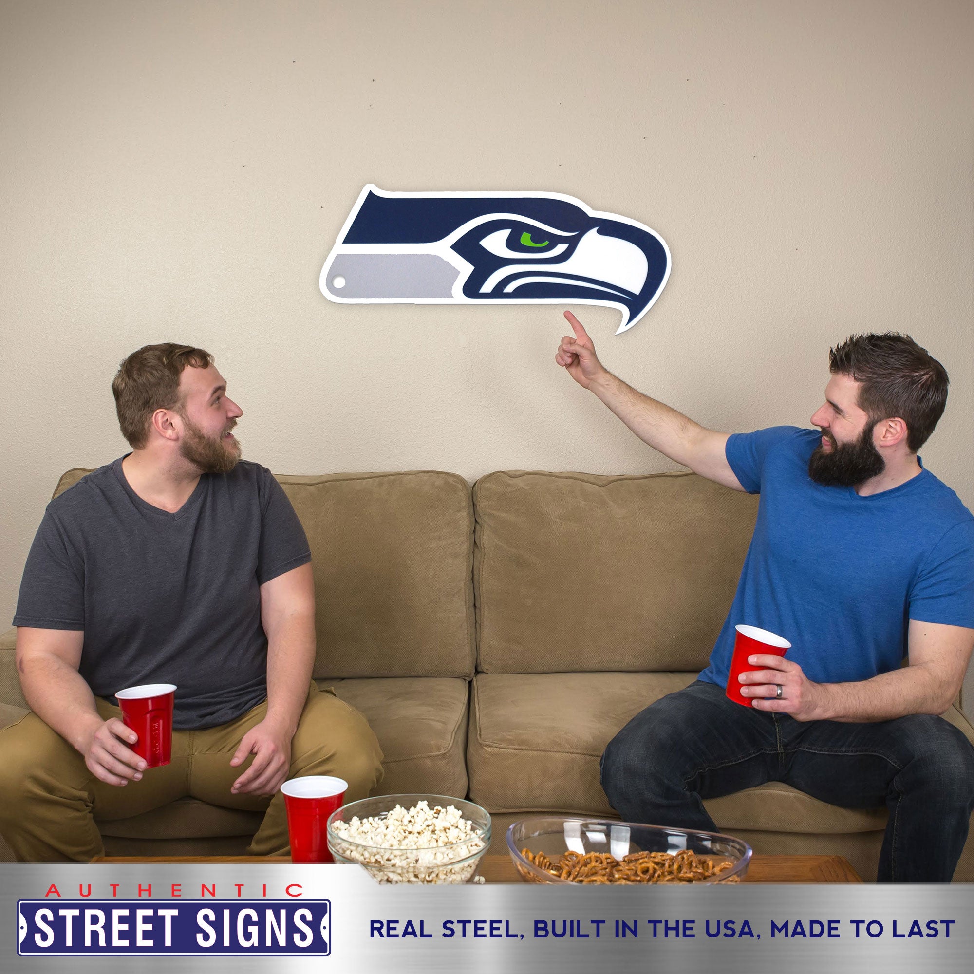 Seattle Seahawks 24" Statement Size Steel Laser Cut Sign
