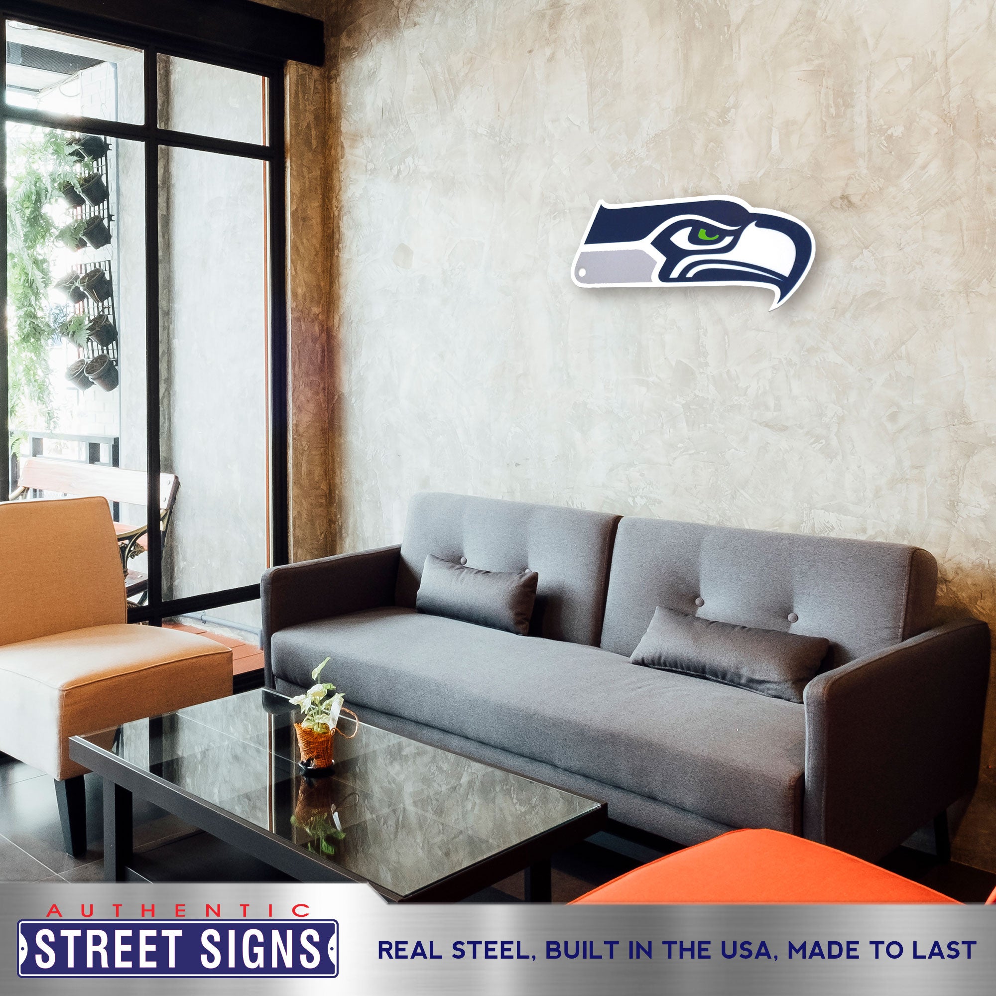 Seattle Seahawks 24" Statement Size Steel Laser Cut Sign